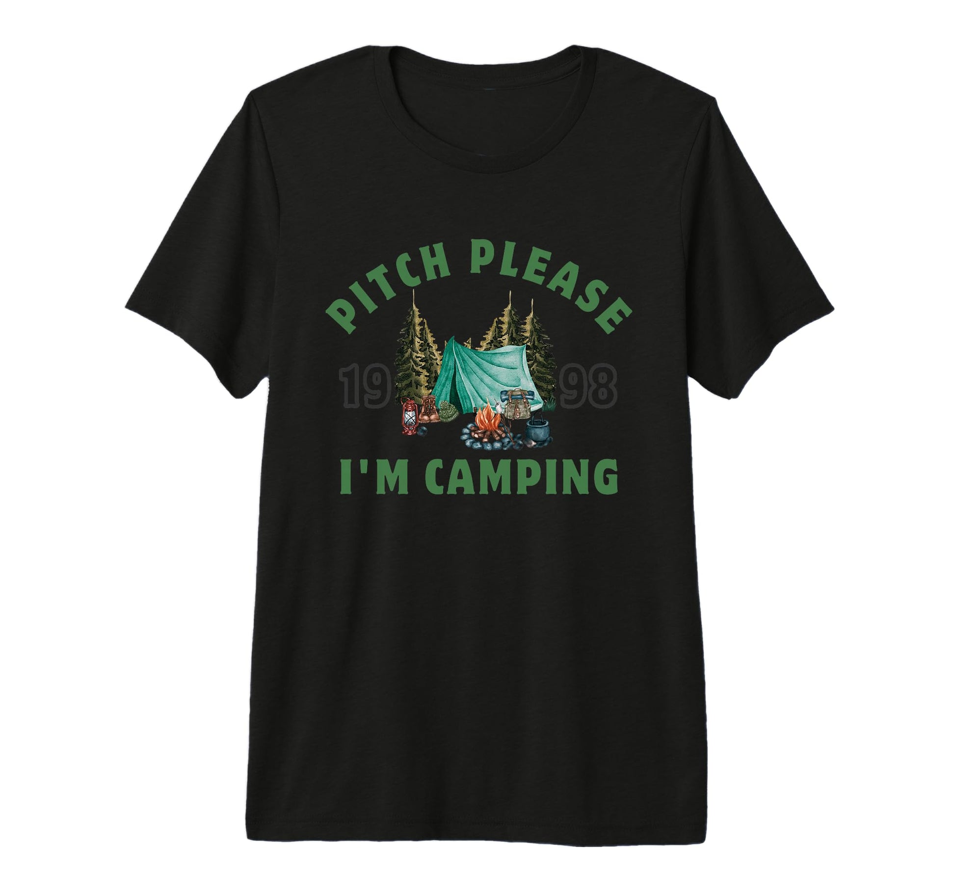 Pitch Please Im Camping Camp Funny Tri T-Shirt - Unique Graphic for Adults - T-Shirt, Sweatshirt, Hoodie