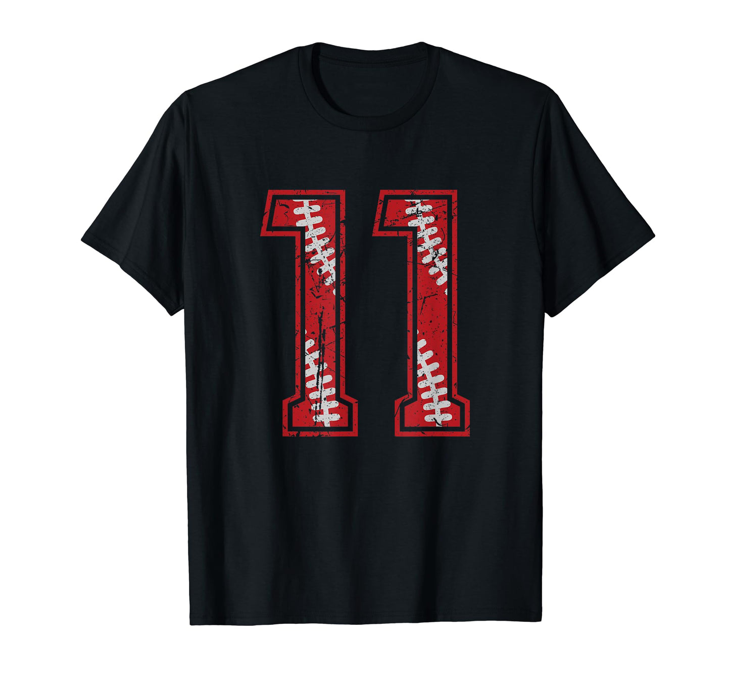 Number 11 Distressed Baseball T-Shirt - Fun Novelty Design for Adults - T-Shirt, Sweatshirt, Hoodie