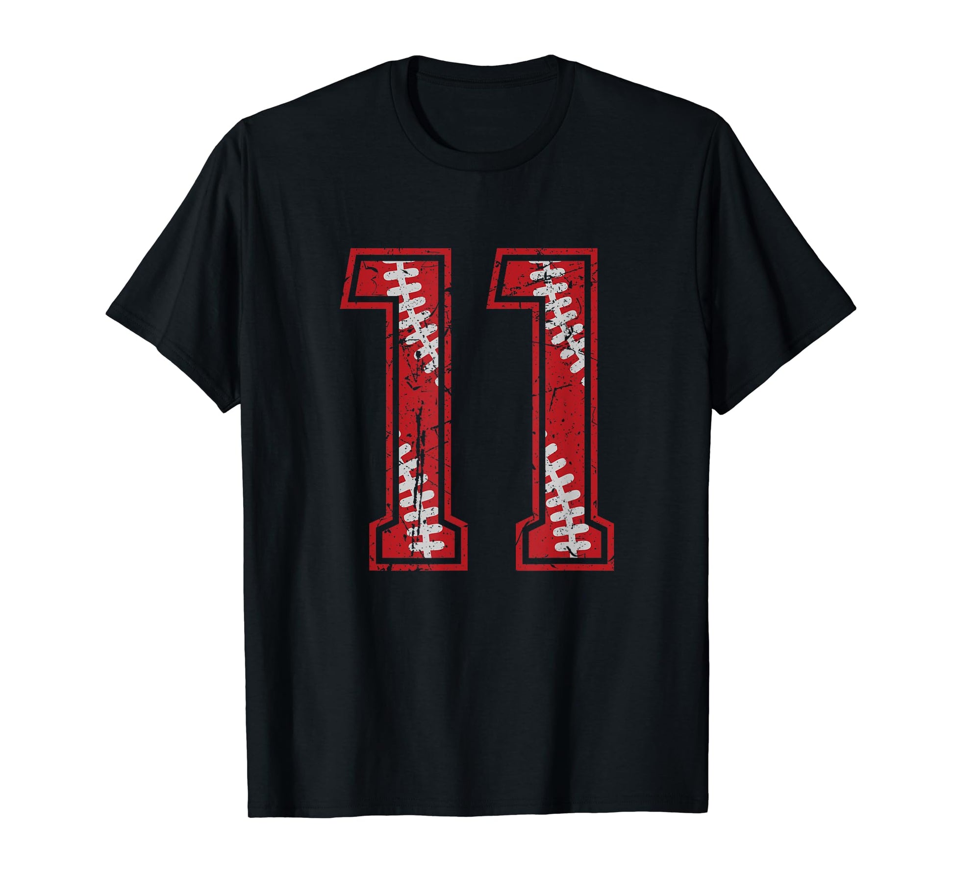 Number 11 Distressed Baseball T-Shirt - Fun Novelty Design for Adults - T-Shirt, Sweatshirt, Hoodie