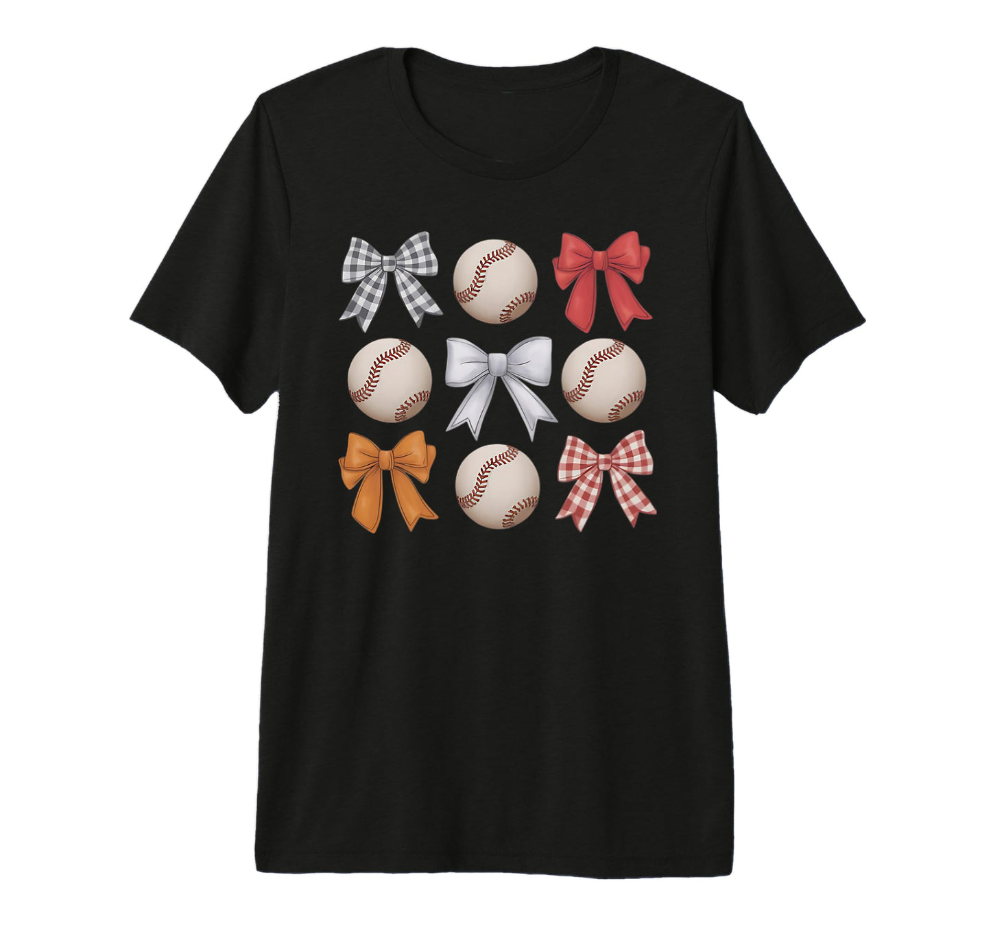 Baseball Coquette Bow Mom Sister Tri Blend T-Shirt - Graphic Print Unisex - T-Shirt, Sweatshirt, Hoodie