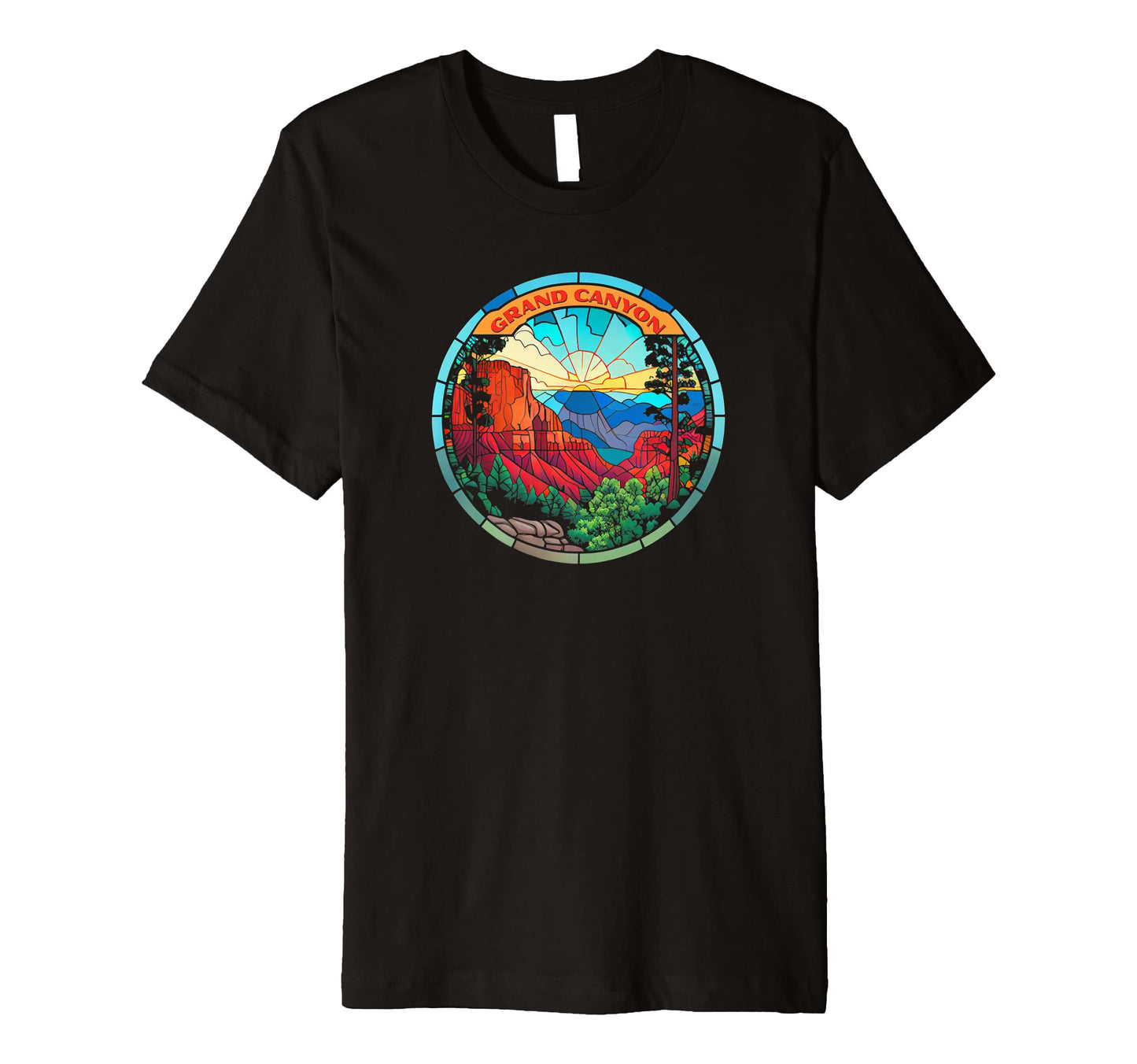 Grand Canyon Stained Glass Artistic T-Shirt - Novelty Apparel Unisex - T-Shirt, Sweatshirt, Hoodie