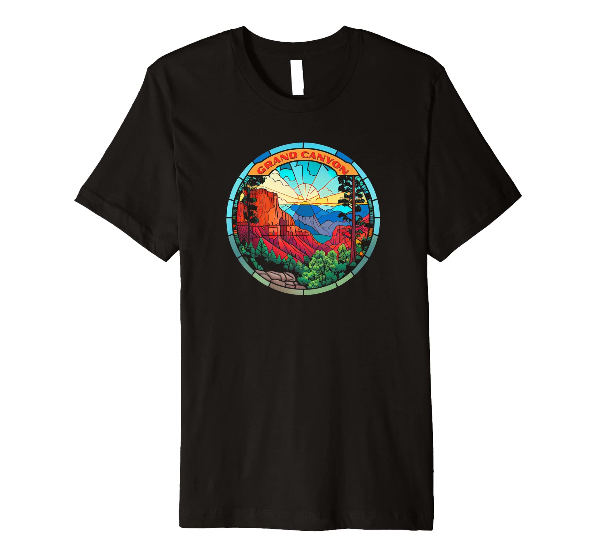 Grand Canyon Stained Glass Artistic T-Shirt - Novelty Apparel Unisex - T-Shirt, Sweatshirt, Hoodie