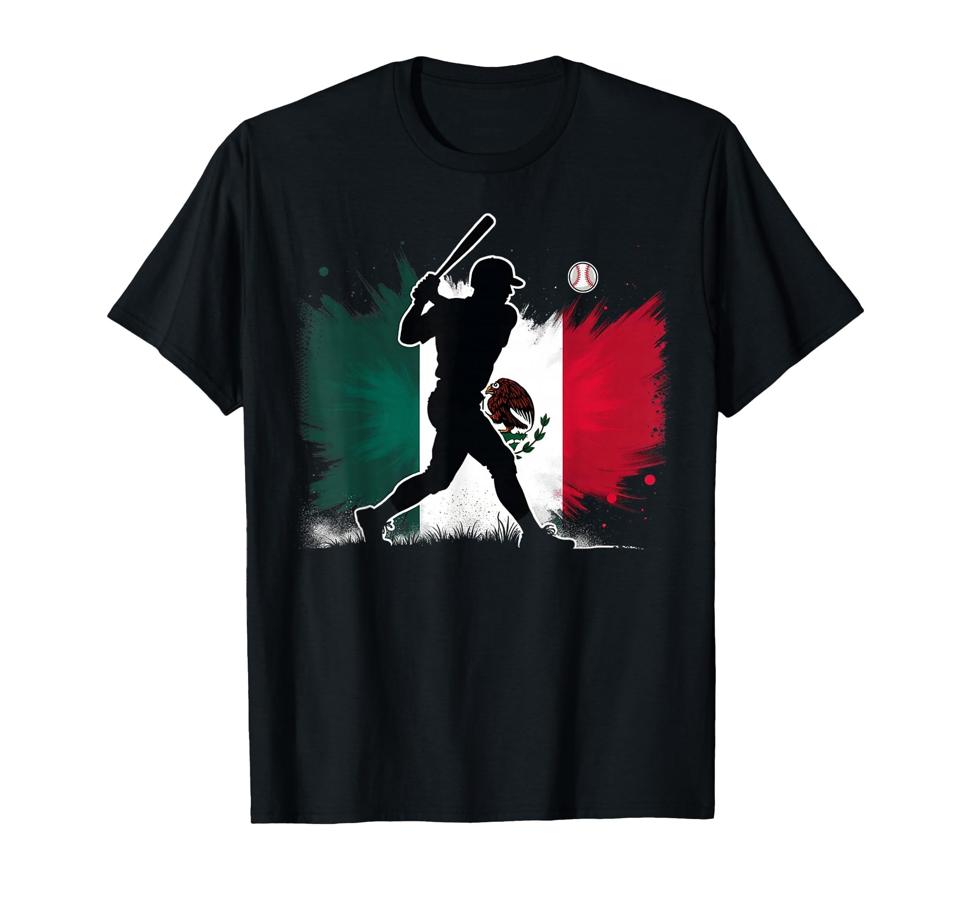 Mexican Flag Baseball Player T-Shirt - Custom Art Print Men Women - T-Shirt, Sweatshirt, Hoodie