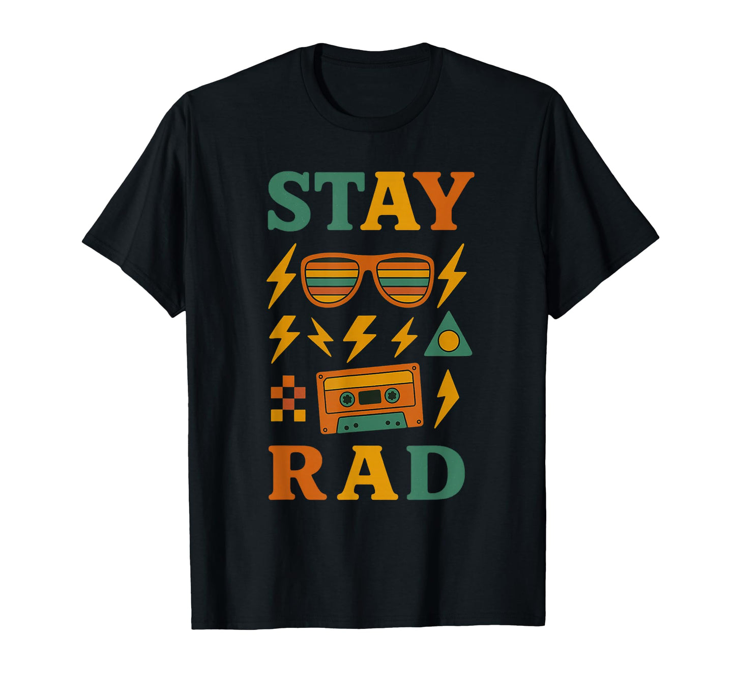 Stay Rad 80S Aesthetic Cassette And T-Shirt - Minimalist Print Unisex - T-Shirt, Sweatshirt, Hoodie