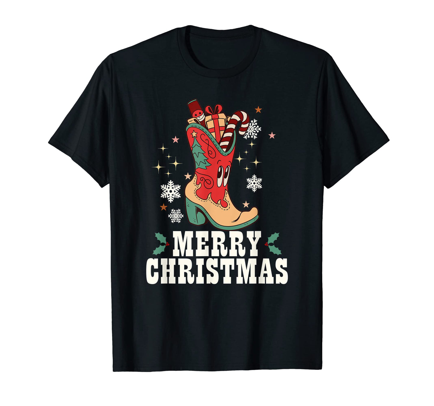 Merry Cowboy Boots Western T-Shirt - Novelty Apparel for Adults - T-Shirt, Sweatshirt, Hoodie