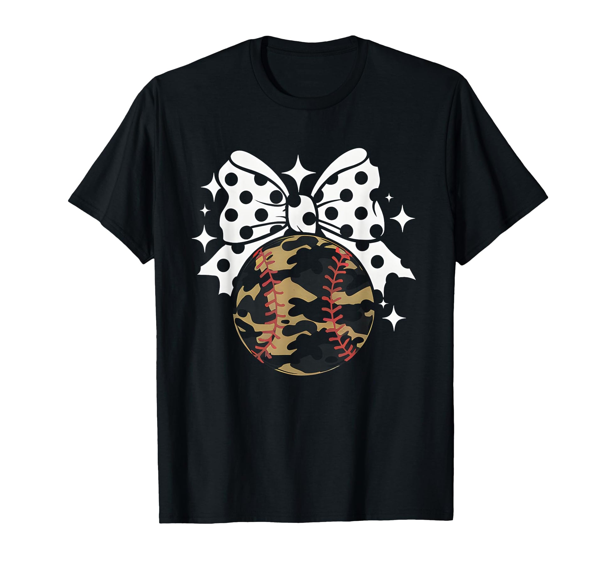 Coquette Bow Camouflage Baseball T-Shirt - Streetwear Style for Adults - T-Shirt, Sweatshirt, Hoodie