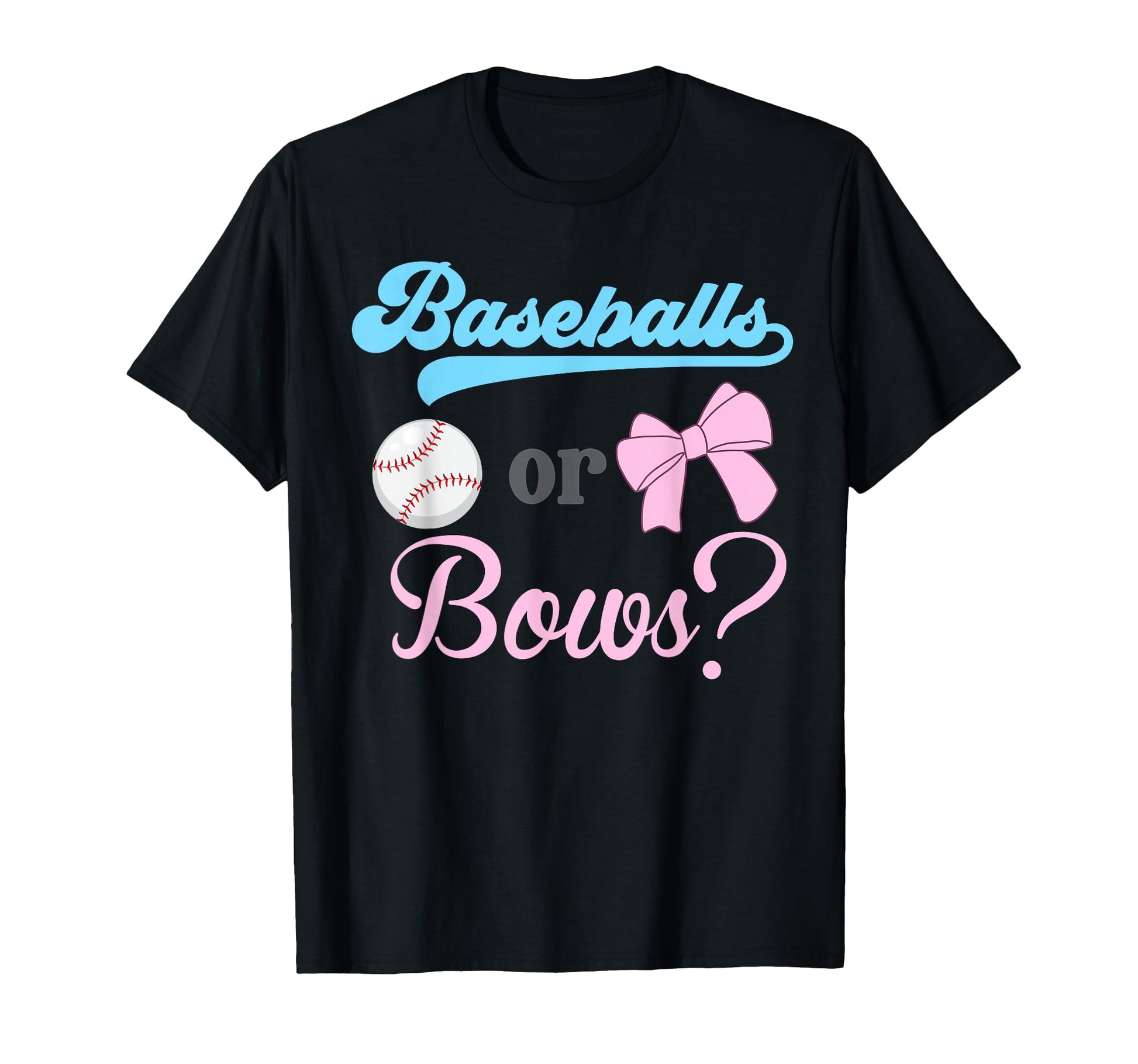 Baseball Or Bows Gender Reveal Party T-Shirt - Unique Graphic for Adults - T-Shirt, Sweatshirt, Hoodie