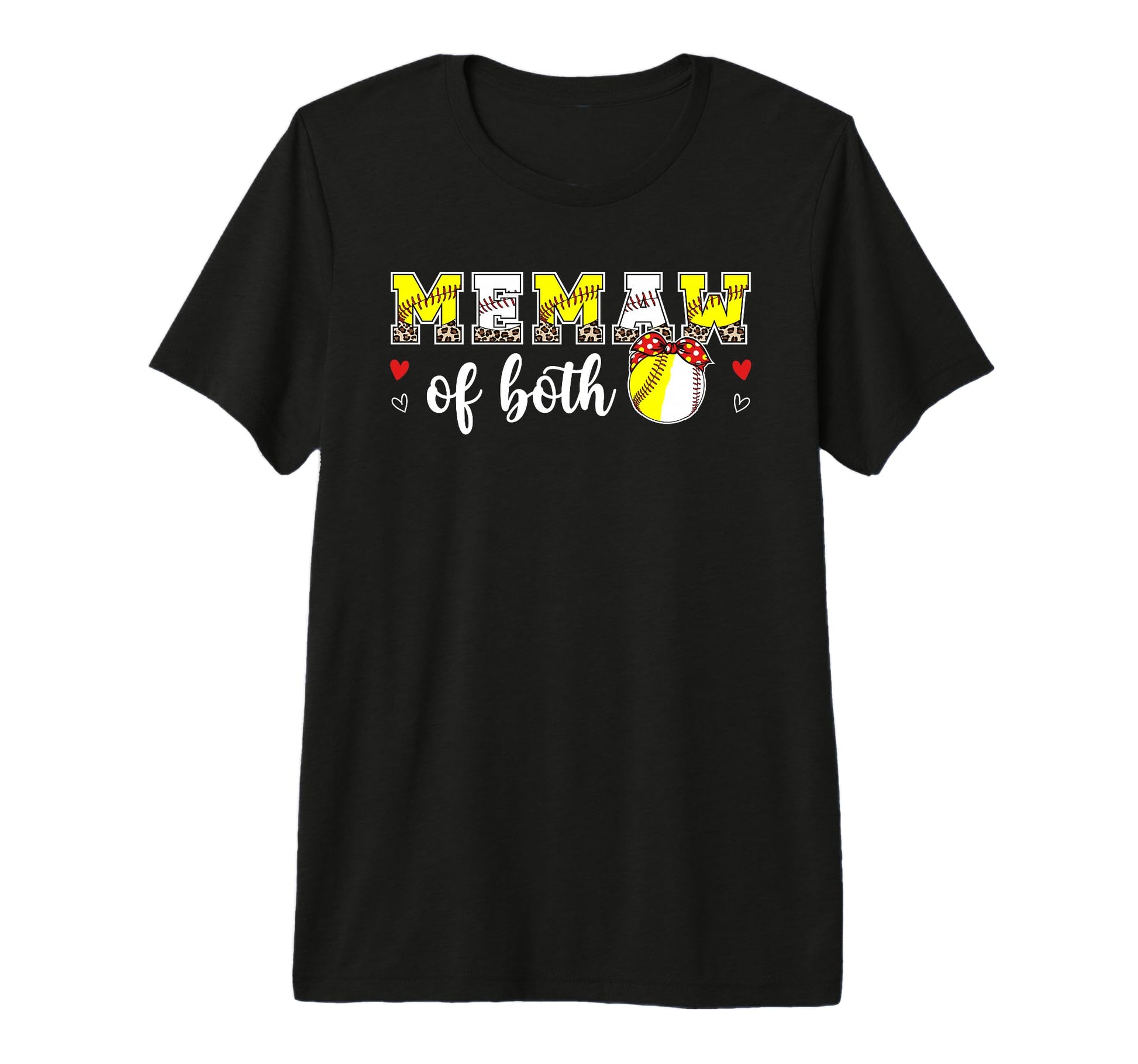 Memaw Both Leopard Softball Baseball T-Shirt - Aesthetic Graphic Men Women - T-Shirt, Sweatshirt, Hoodie