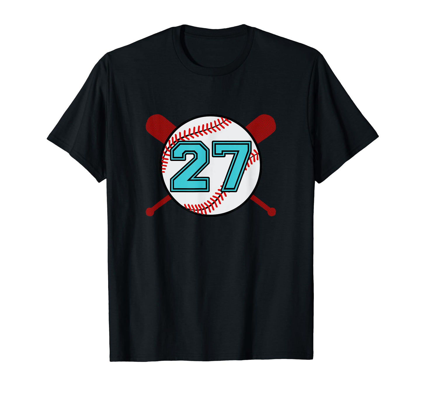 Baseball Jersey Number 27 Twenty Seven T-Shirt - Minimalist Print Men Women - T-Shirt, Sweatshirt, Hoodie