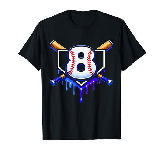 8Th Birthday Baseball 8 Years Ice T-Shirt - Streetwear Style Men Women - T-Shirt, Sweatshirt, Hoodie