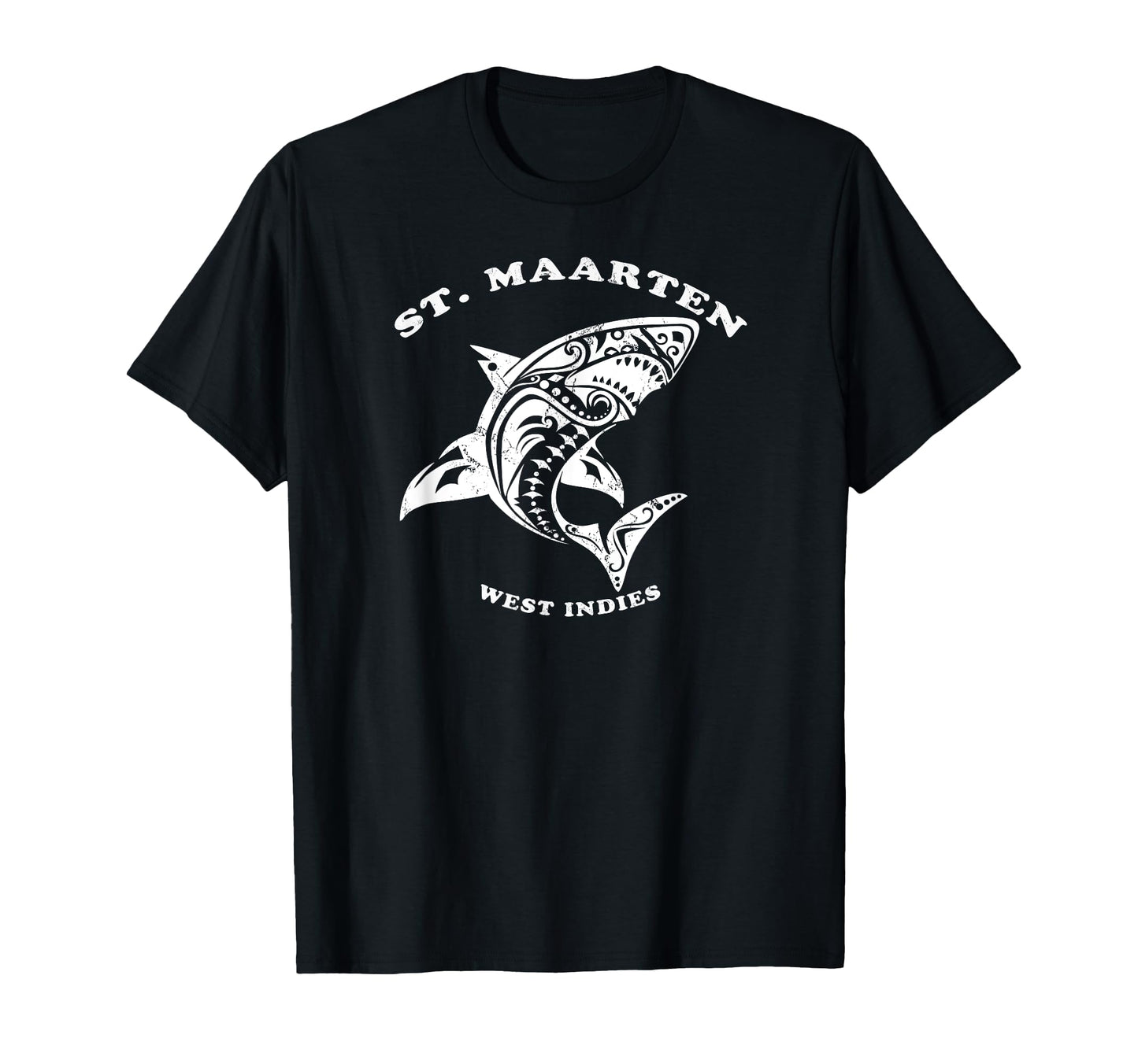 St Maarten West Indies Tribal Shark Vacation T-Shirt - Graphic Print Unisex - T-Shirt, Sweatshirt, Hoodie