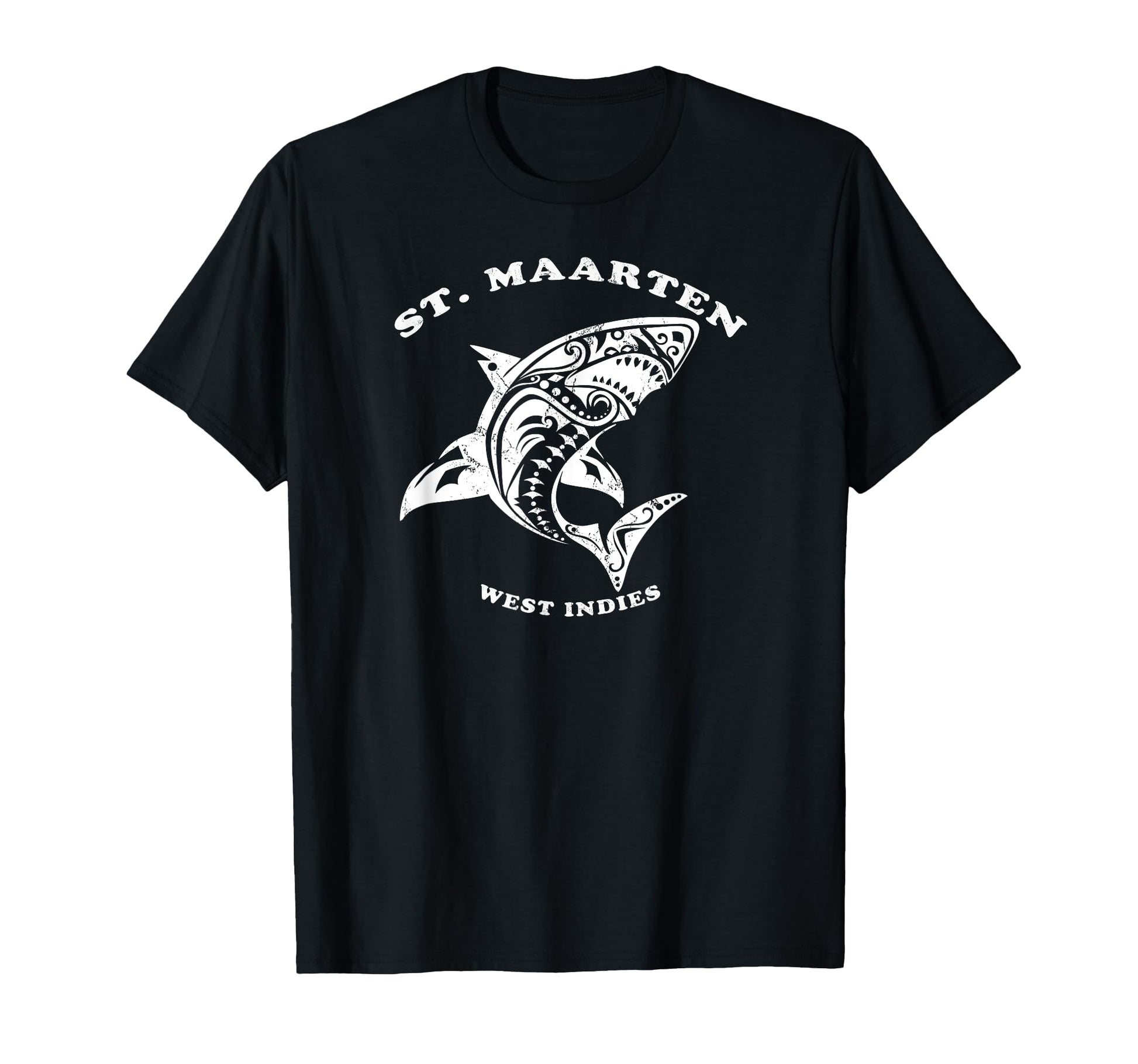 St Maarten West Indies Tribal Shark Vacation T-Shirt - Graphic Print Unisex - T-Shirt, Sweatshirt, Hoodie