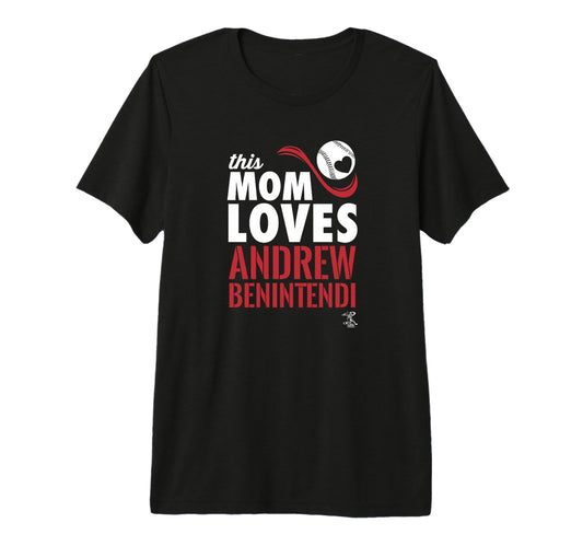 Andrew Benintendi This Mom Loves Tri T-Shirt - Novelty Apparel for Adults - T-Shirt, Sweatshirt, Hoodie