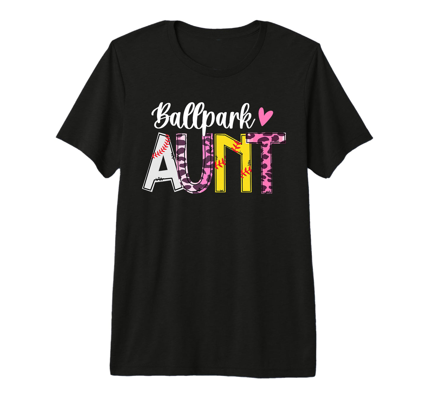 Ballpark Aunt Leopard Baseball T-Shirt - Fun Novelty Design Unisex - T-Shirt, Sweatshirt, Hoodie