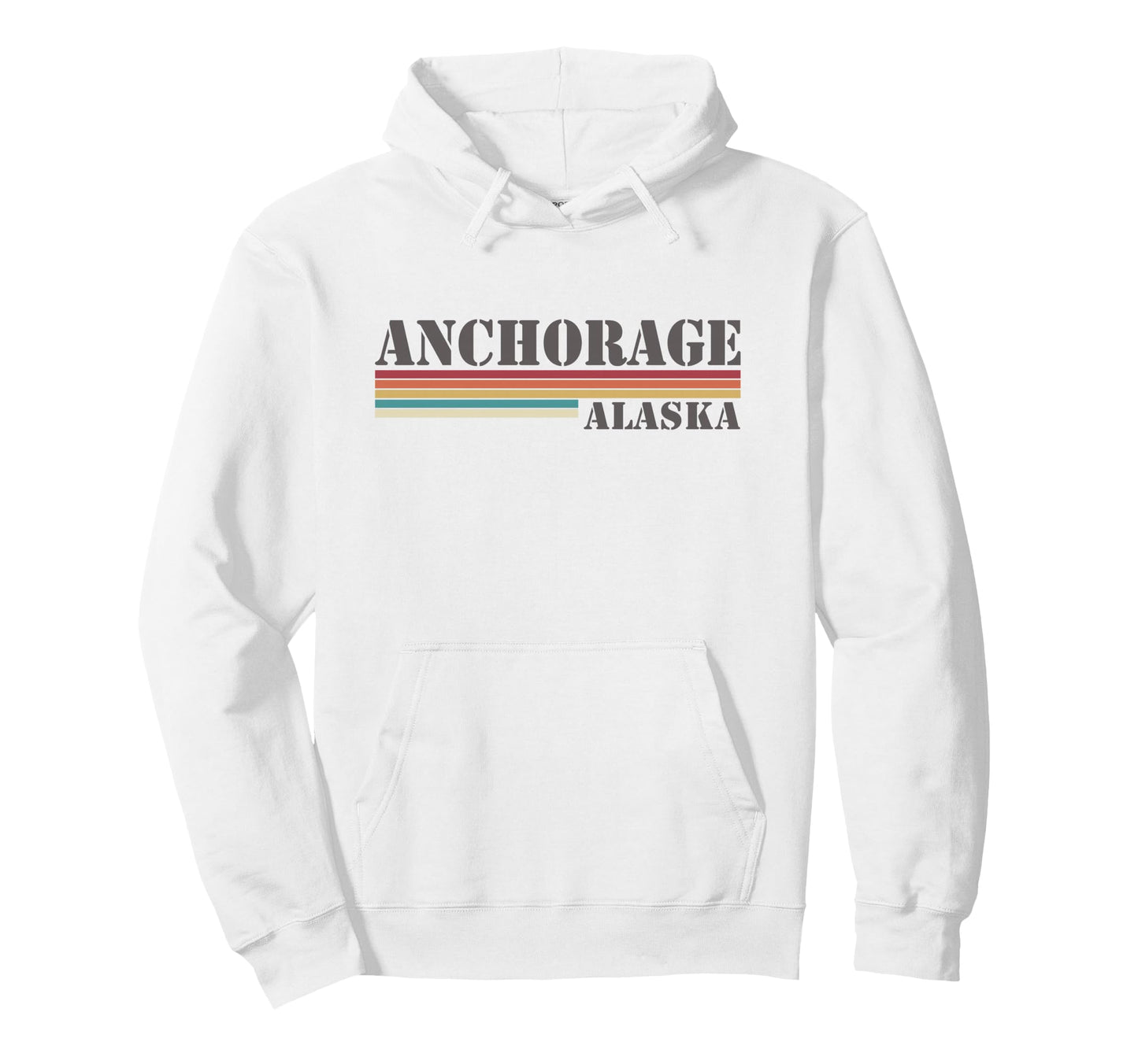 Anchorage Alaska Stripes Hoodie - Novelty Apparel Unisex - T-Shirt, Sweatshirt, Hoodie
