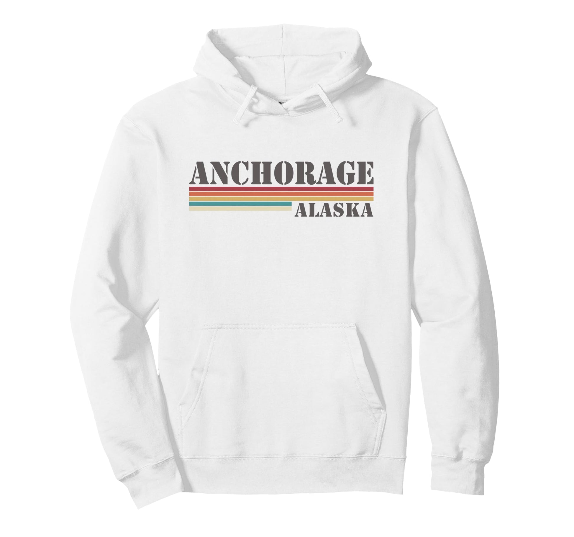 Anchorage Alaska Stripes Hoodie - Novelty Apparel Unisex - T-Shirt, Sweatshirt, Hoodie
