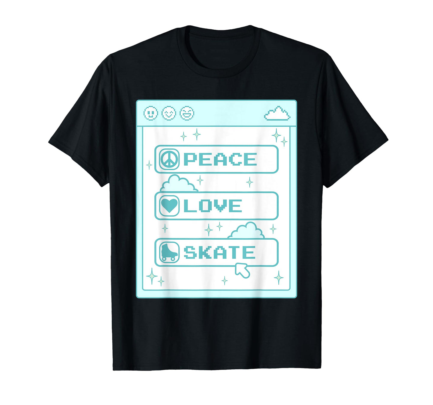 Pc Computer Geek Peace Love Skate Lover T-Shirt - Trendy Graphic Unisex - T-Shirt, Sweatshirt, Hoodie