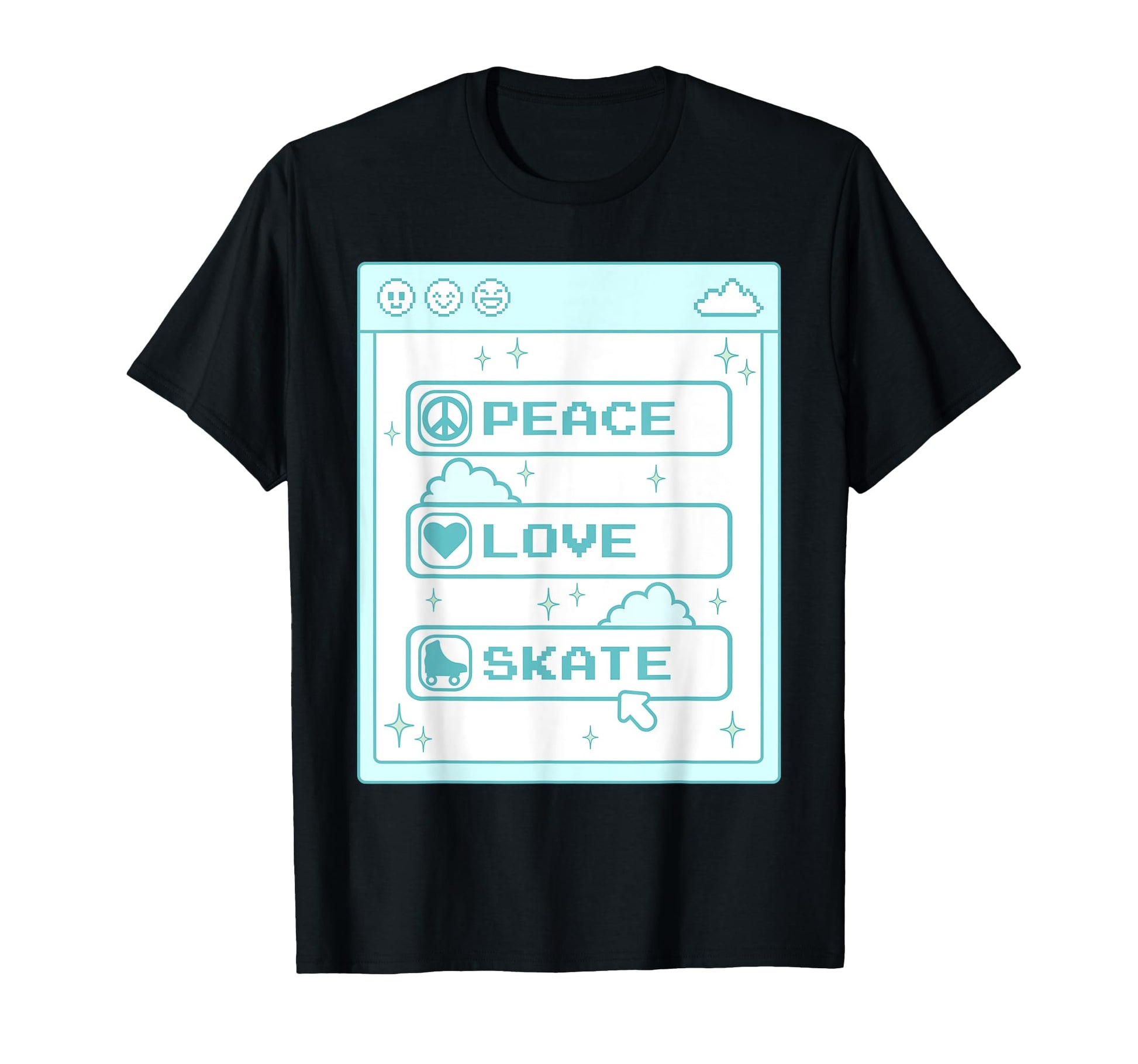 Pc Computer Geek Peace Love Skate Lover T-Shirt - Trendy Graphic Unisex - T-Shirt, Sweatshirt, Hoodie