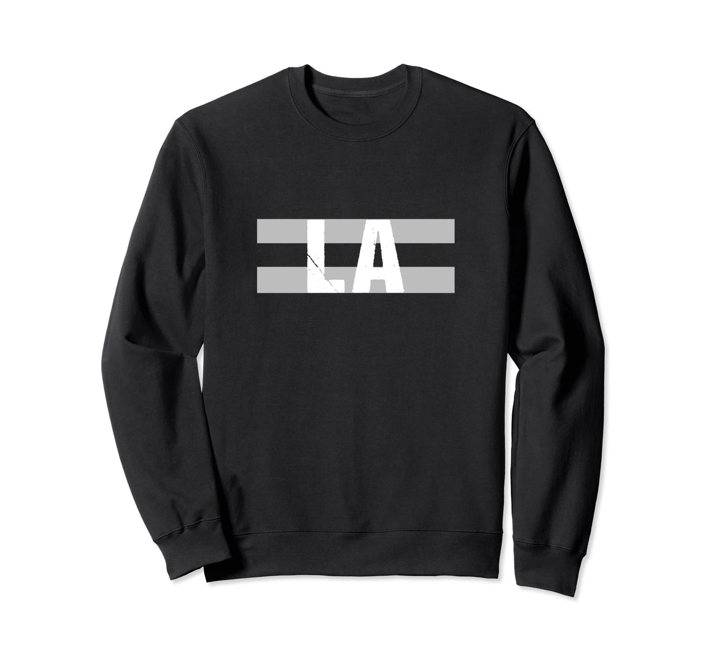 Striped Los Angeles Grey White La Sweatshirt - Unique Graphic for Adults - T-Shirt, Sweatshirt, Hoodie