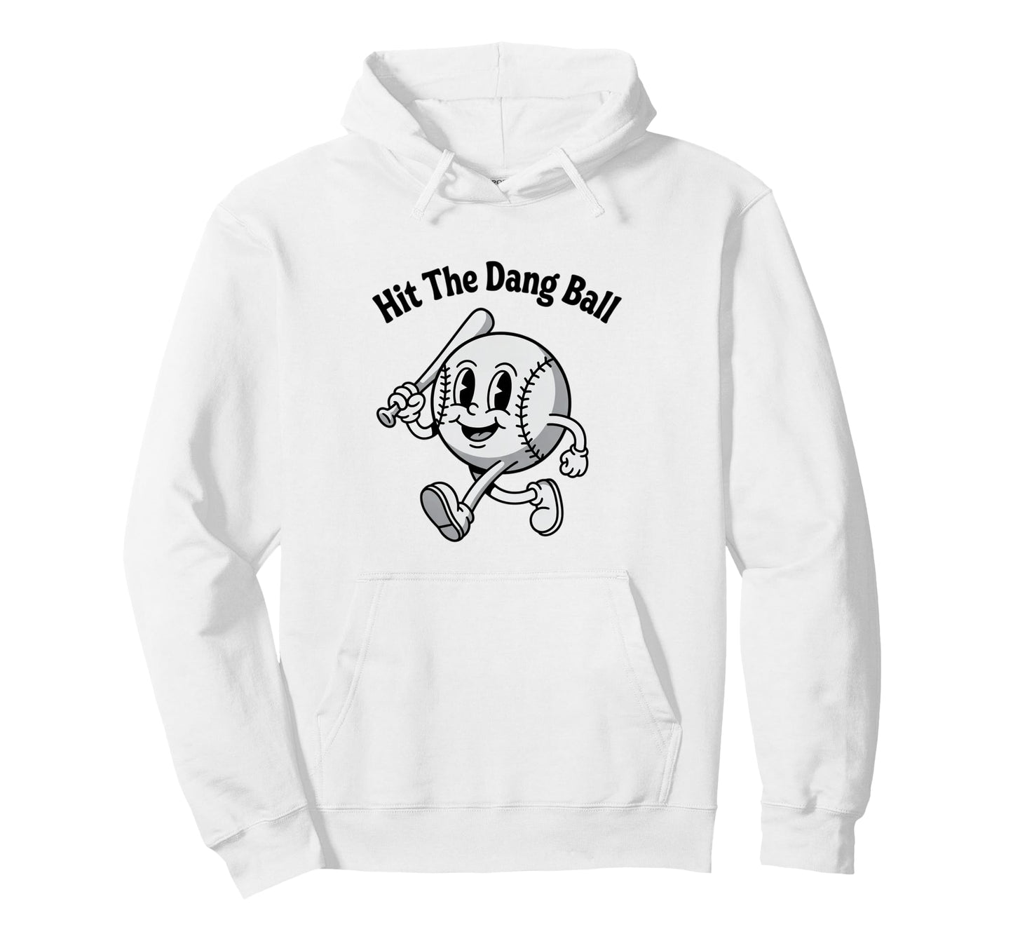 Hit Dang Ball Funny Baseball Mascot Hoodie - Streetwear Style Men Women - T-Shirt, Sweatshirt, Hoodie