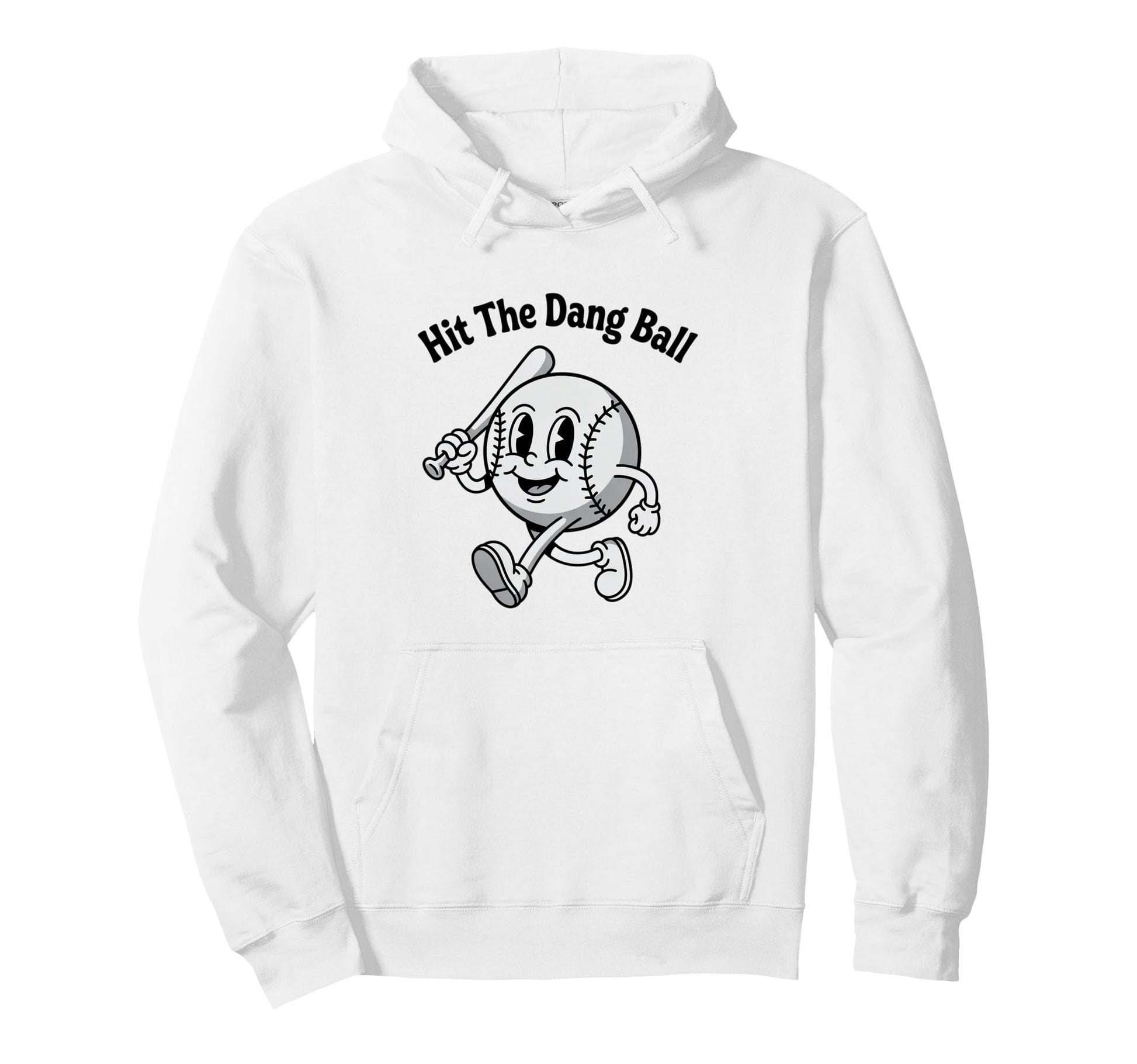 Hit Dang Ball Funny Baseball Mascot Hoodie - Streetwear Style Men Women - T-Shirt, Sweatshirt, Hoodie