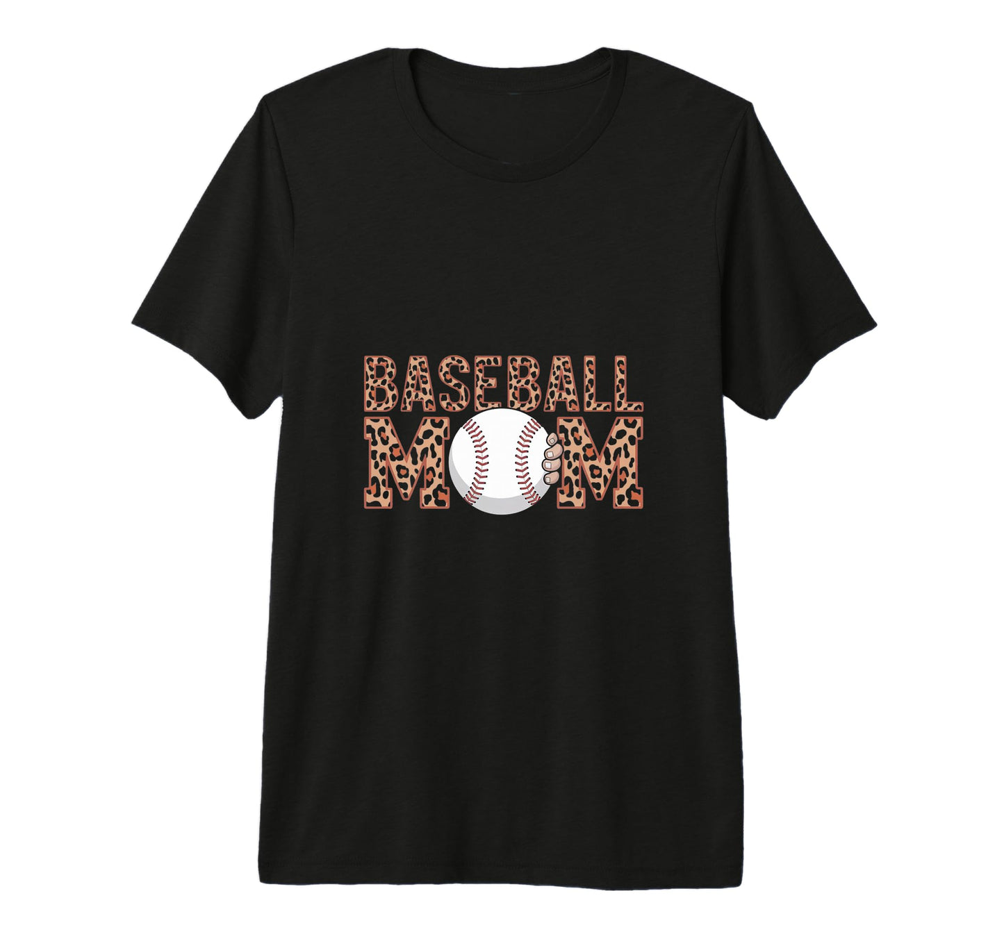 Mom Life Softball Baseball Mom Leopard T-Shirt - Graphic Print Unisex - T-Shirt, Sweatshirt, Hoodie