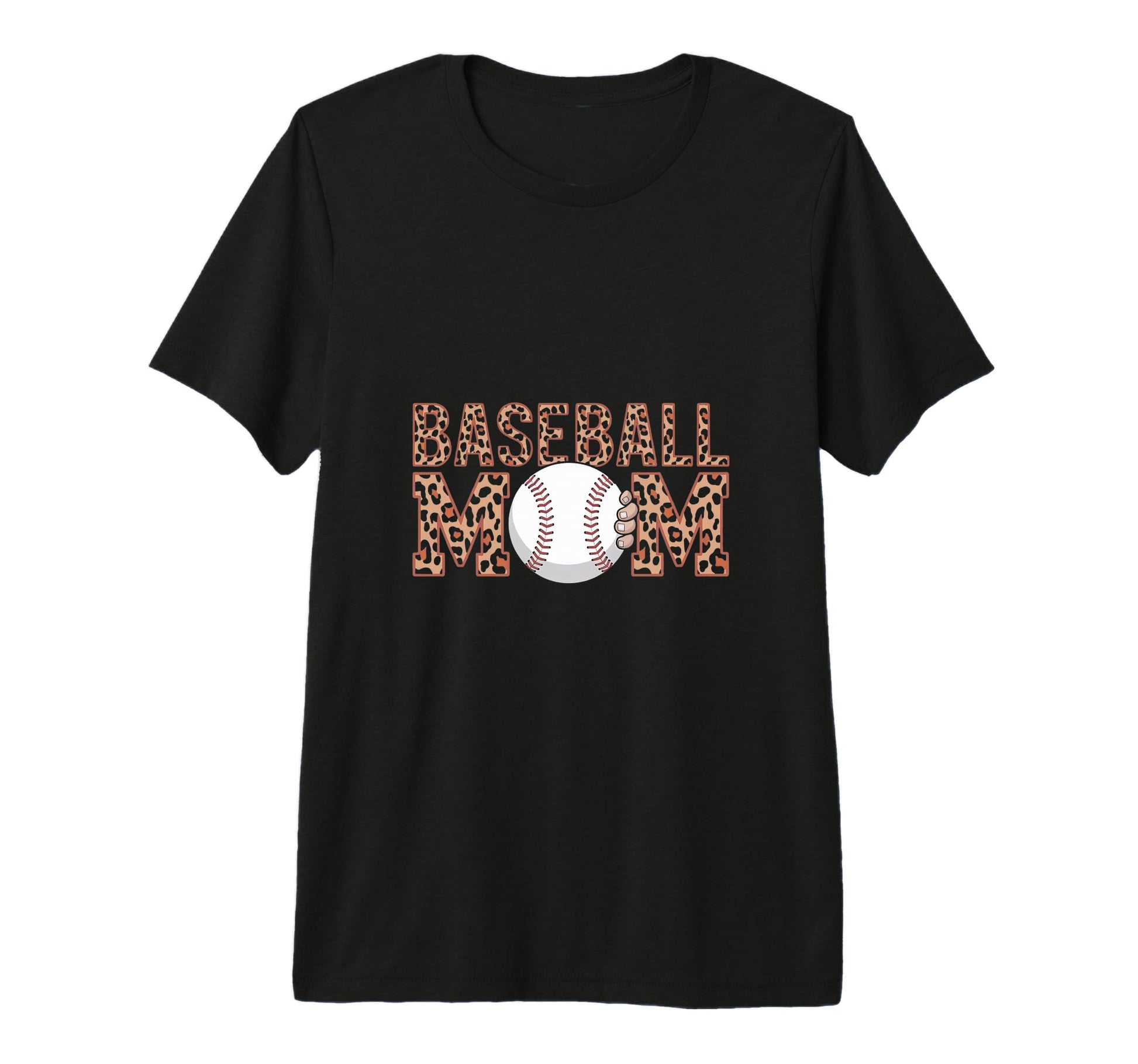 Mom Life Softball Baseball Mom Leopard T-Shirt - Graphic Print Unisex - T-Shirt, Sweatshirt, Hoodie