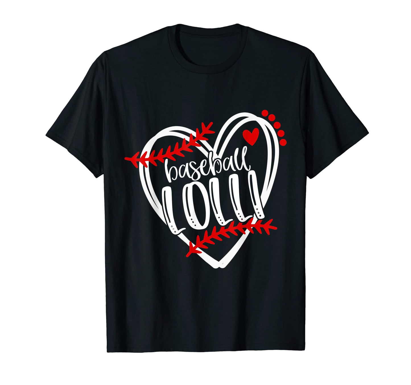 Baseball Lolli Distressed Heart Laces T-Shirt - Novelty Apparel for Adults - T-Shirt, Sweatshirt, Hoodie