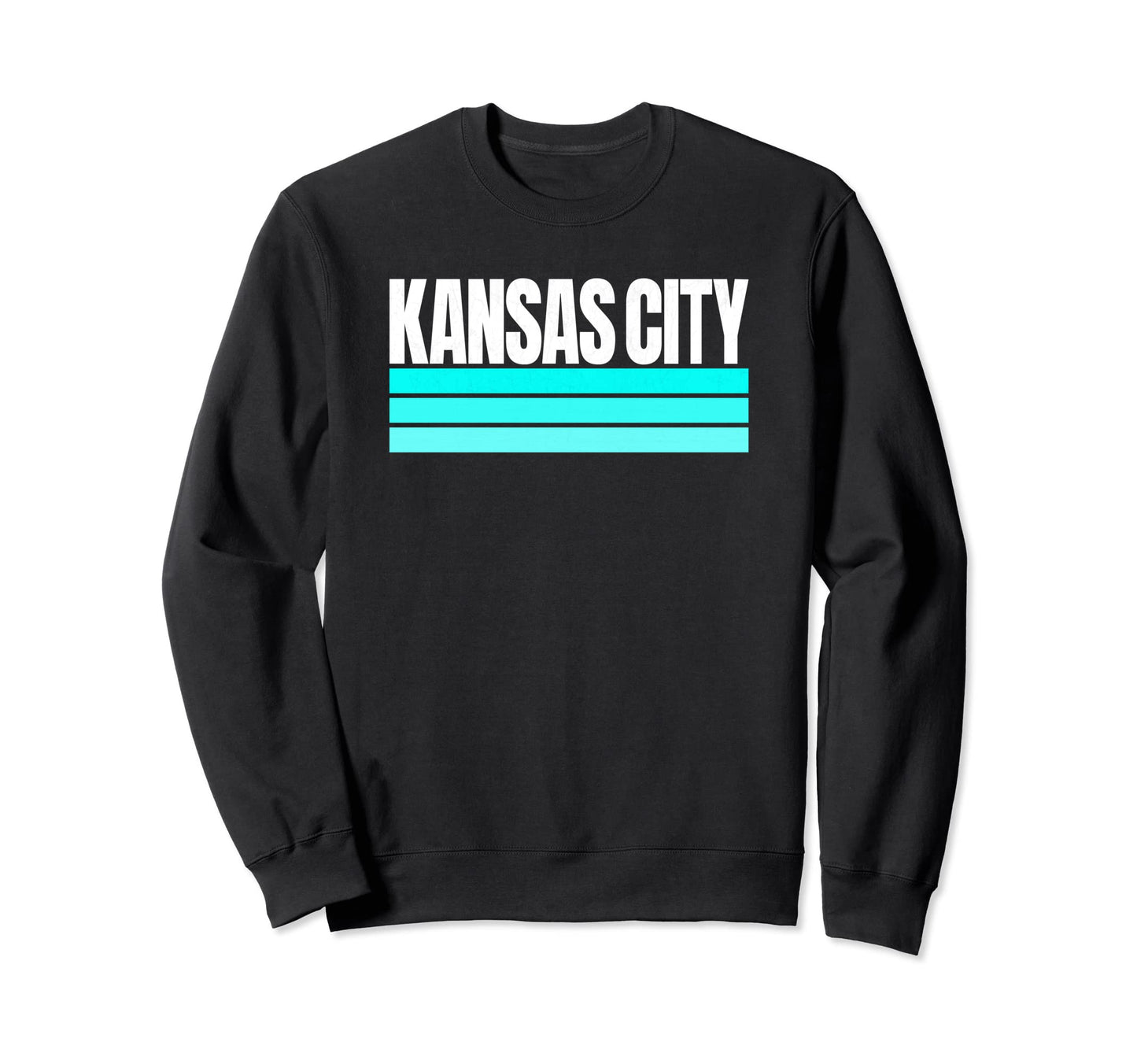 Kansas City Teal White Stripes Sweatshirt - Streetwear Style for Adults - T-Shirt, Sweatshirt, Hoodie