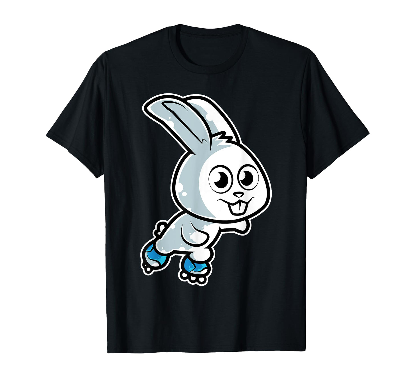 Rabbit Roller Skate White Bunny T-Shirt - Minimalist Print Unisex - T-Shirt, Sweatshirt, Hoodie