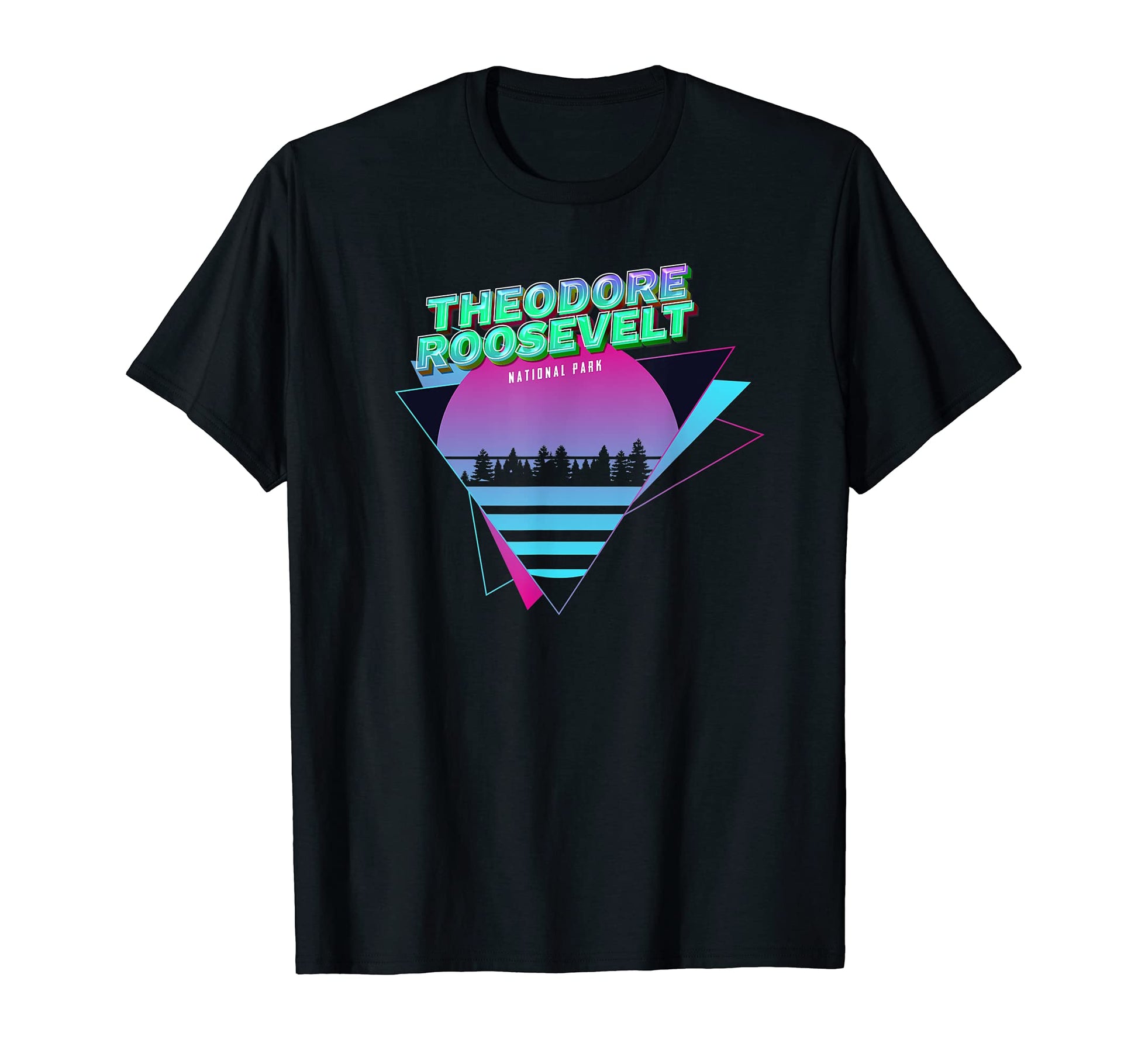 Vaporwave Theodore Roosevelt National Park T-Shirt - Trendy Graphic Unisex - T-Shirt, Sweatshirt, Hoodie