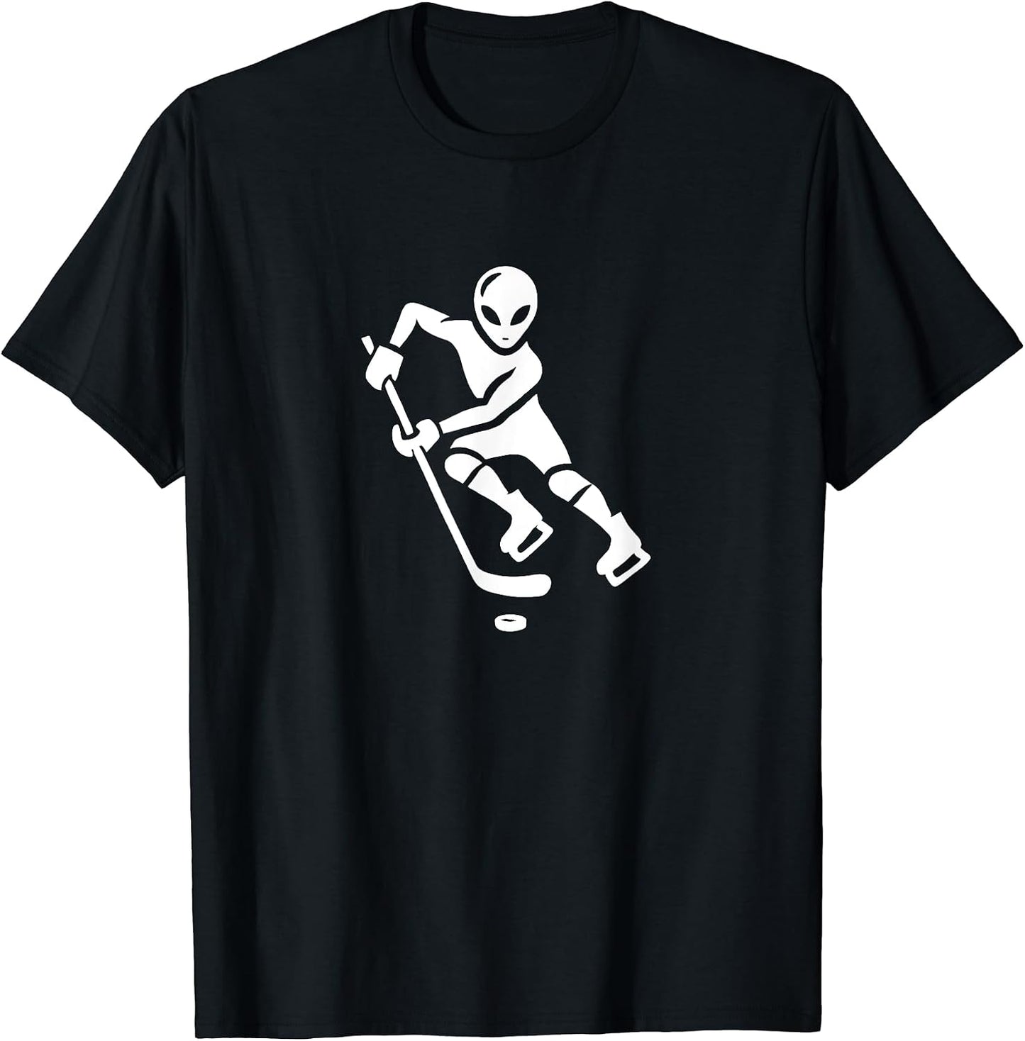 Alien Hockey Player Silhouette Minimalist - Adult & Kids T-Shirts, Sweatshirts & Hoodies apparel design preview 1