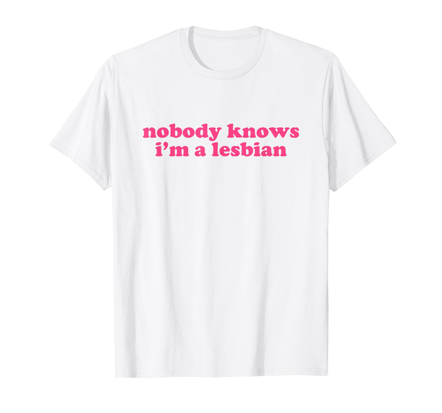 Nobody Knows Im Lesbian Y2K Aesthetic T-Shirt - Trendy Graphic Unisex - T-Shirt, Sweatshirt, Hoodie