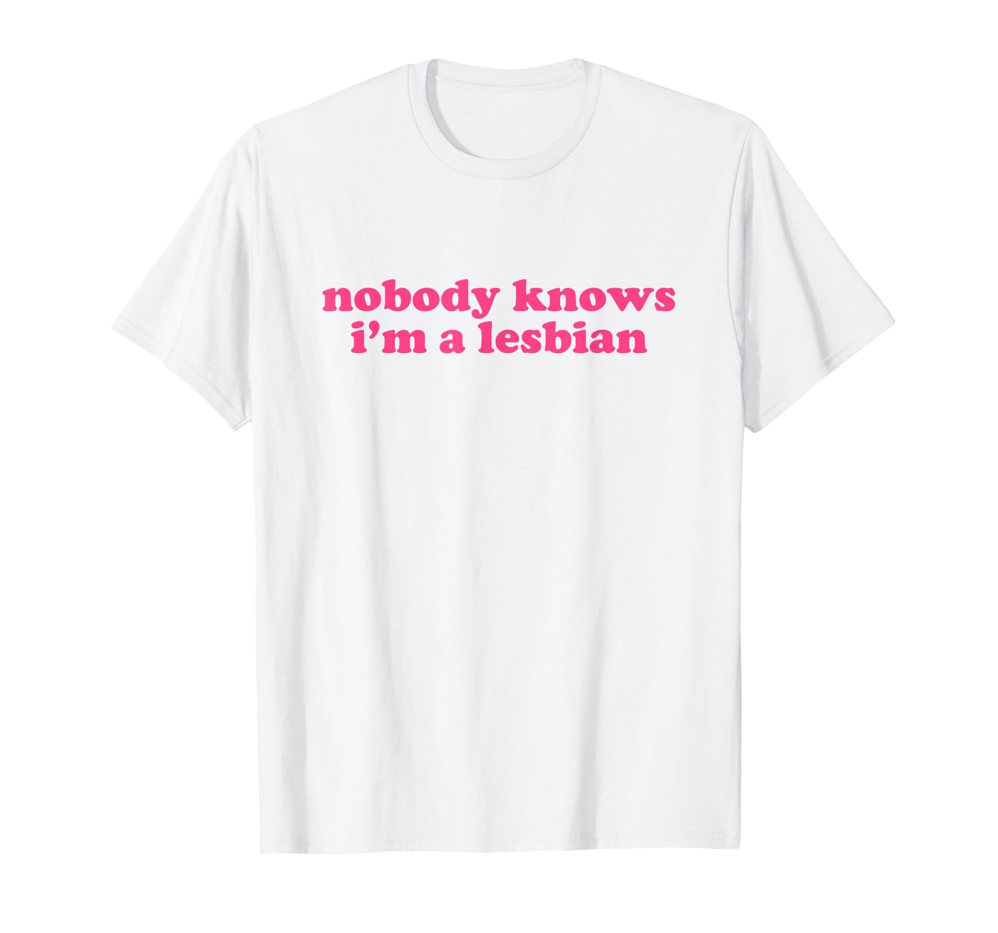 Nobody Knows Im Lesbian Y2K Aesthetic T-Shirt - Trendy Graphic Unisex - T-Shirt, Sweatshirt, Hoodie