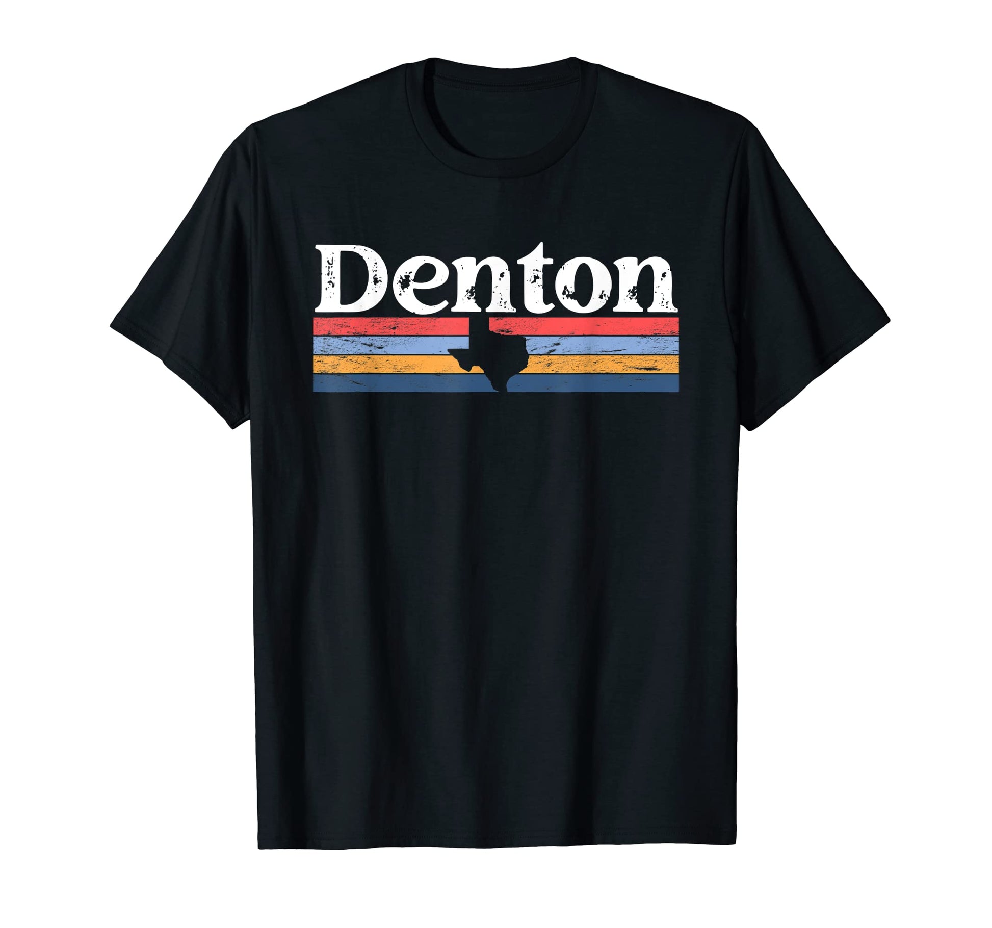 Denton Texas Tx Stripes State 70S Color T-Shirt - Graphic Print Men Women - T-Shirt, Sweatshirt, Hoodie