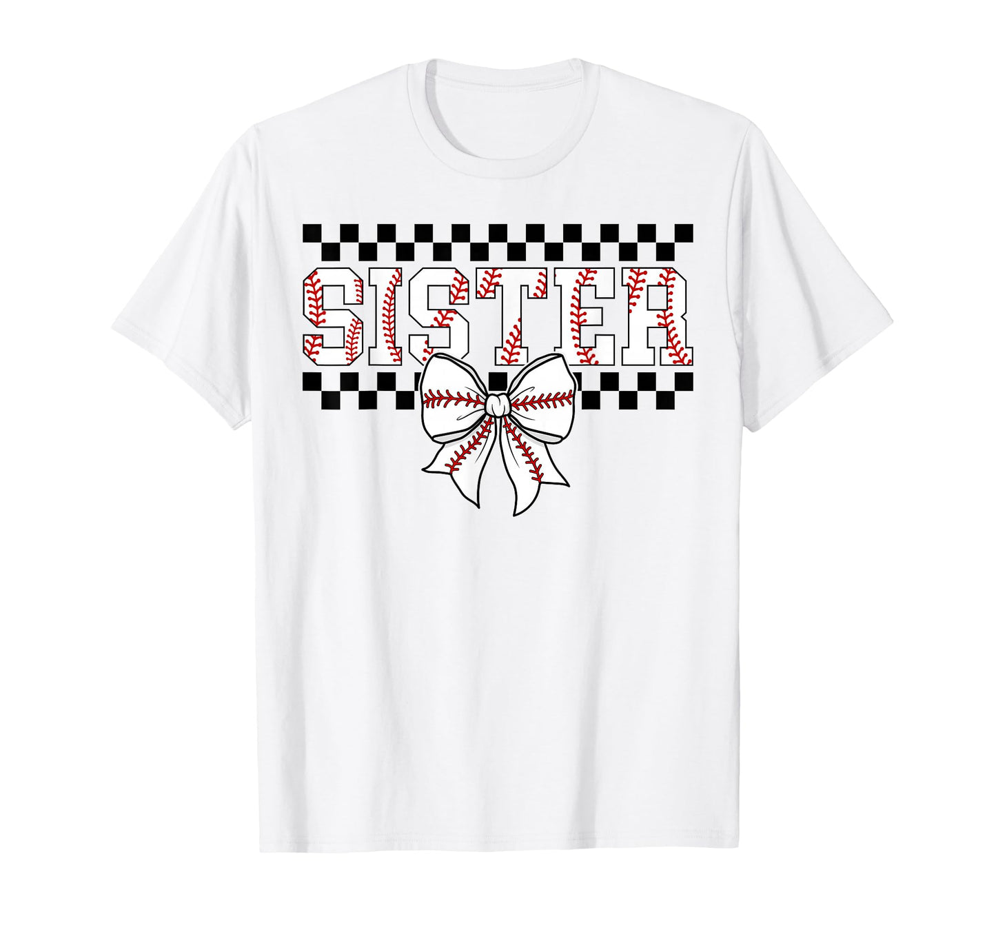 Baseball Sister Coquette Bow Game Day T-Shirt - Trendy Graphic for Adults - T-Shirt, Sweatshirt, Hoodie