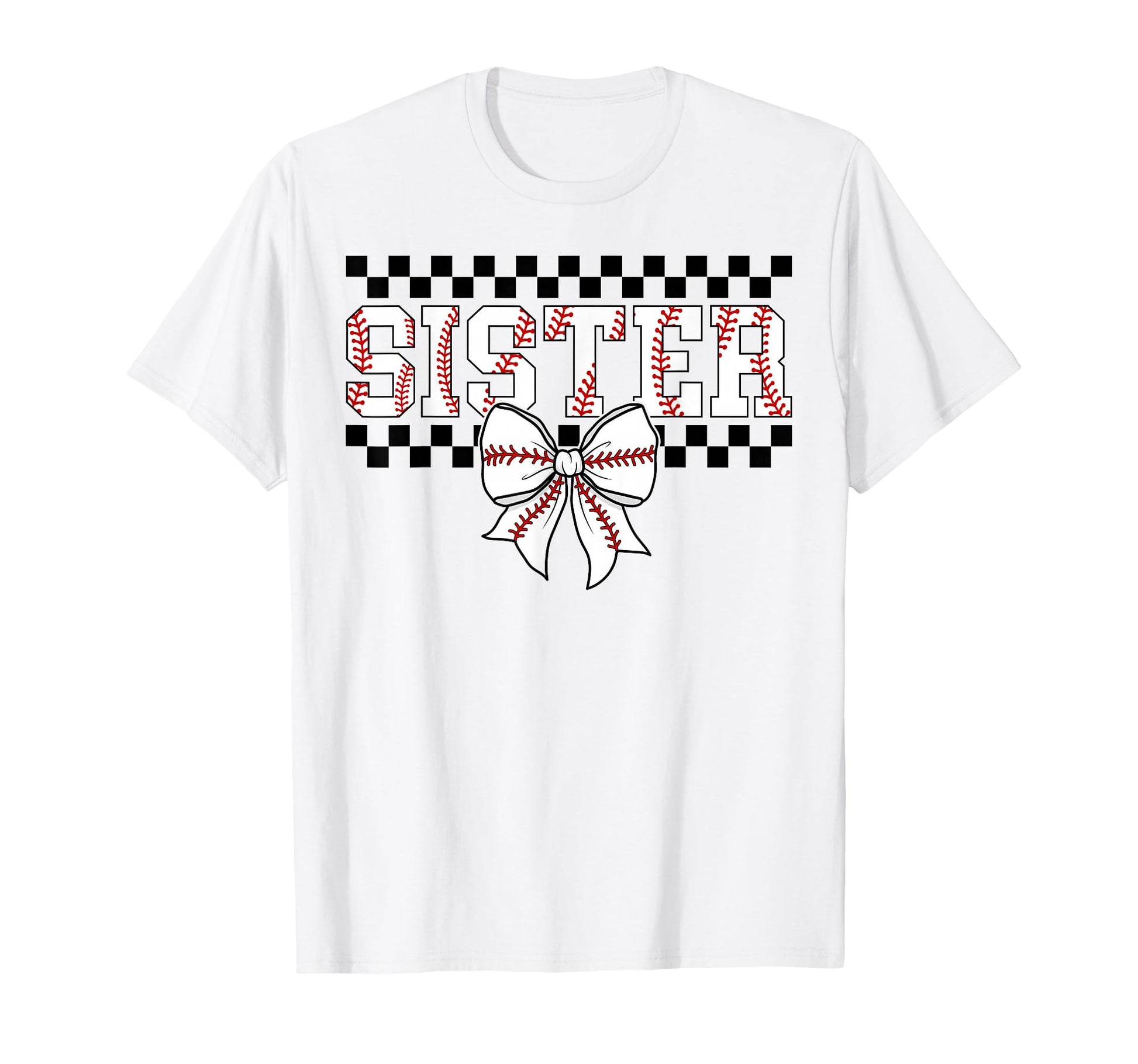 Baseball Sister Coquette Bow Game Day T-Shirt - Trendy Graphic for Adults - T-Shirt, Sweatshirt, Hoodie