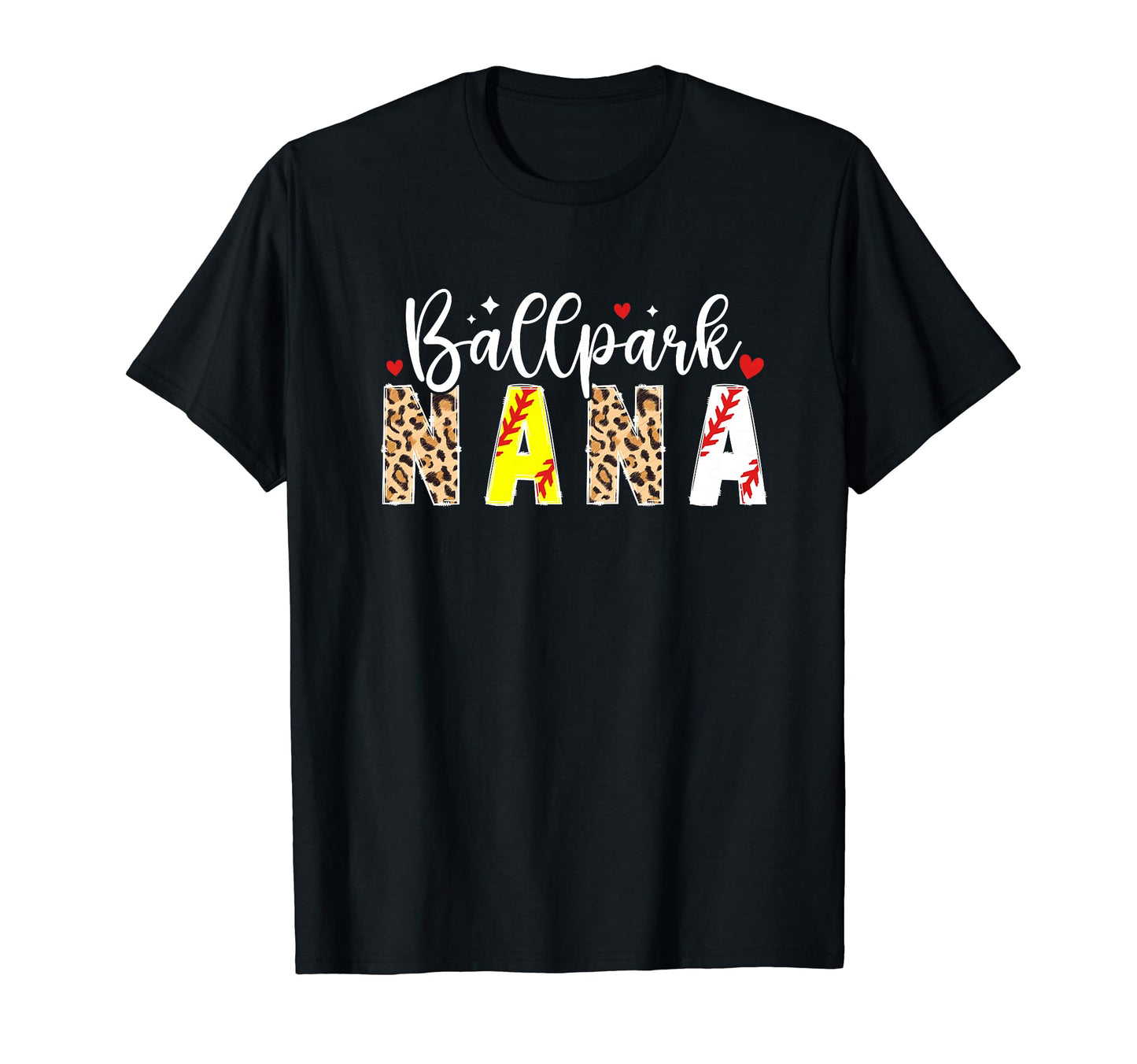 Ballpark Nana Leopard Baseball T-Shirt - Novelty Apparel for Adults - T-Shirt, Sweatshirt, Hoodie
