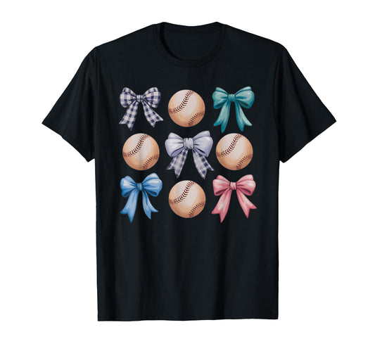 Baseball Coquette Bow Mom Sister T-Shirt - Trendy Graphic Men Women - T-Shirt, Sweatshirt, Hoodie