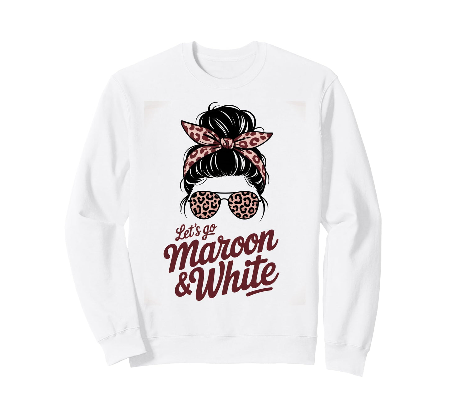 Maroon White Vibes Only Field Day Sweatshirt - Novelty Apparel for Adults - T-Shirt, Sweatshirt, Hoodie