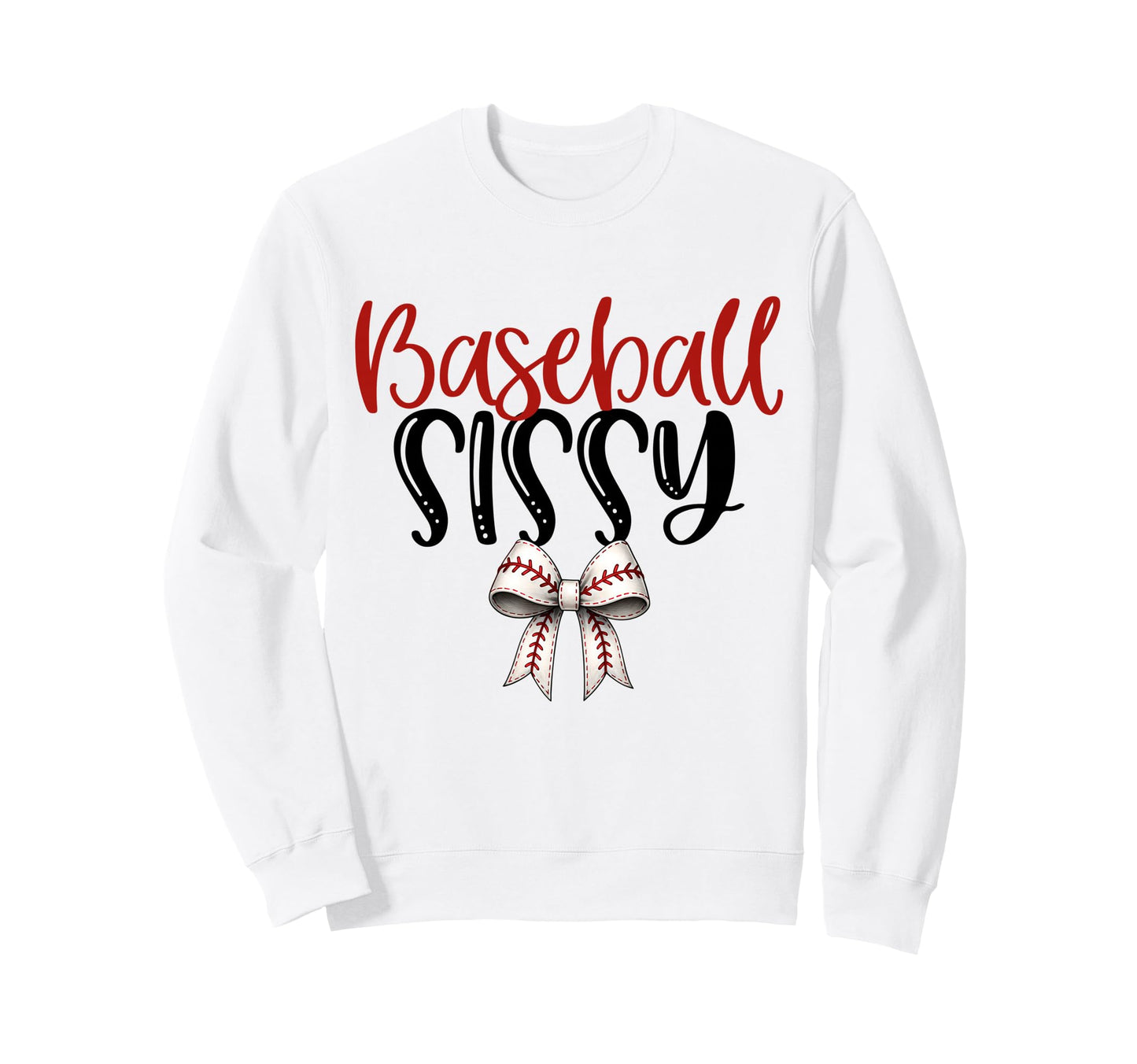 Baseball Sissy Coquette Bow Game Sweatshirt - Custom Art Print for Adults - T-Shirt, Sweatshirt, Hoodie