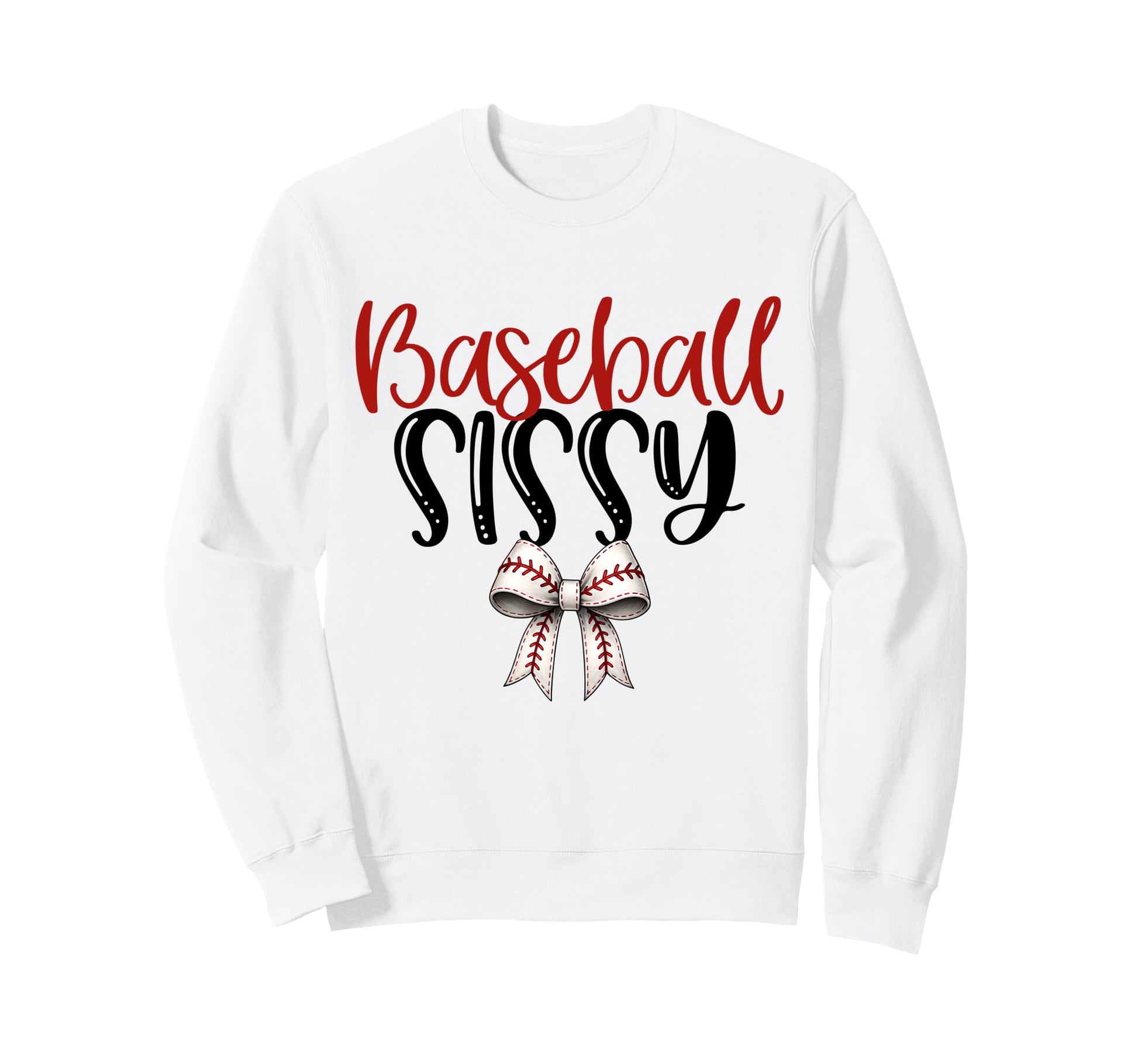 Baseball Sissy Coquette Bow Game Sweatshirt - Custom Art Print for Adults - T-Shirt, Sweatshirt, Hoodie