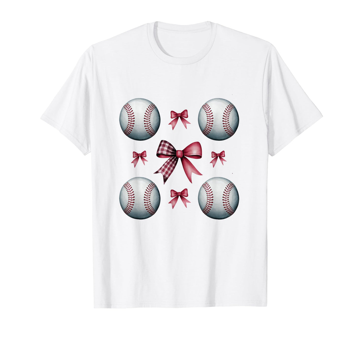 Baseball Coquette Bow Sports Baseball T-Shirt - Custom Art Print Unisex - T-Shirt, Sweatshirt, Hoodie