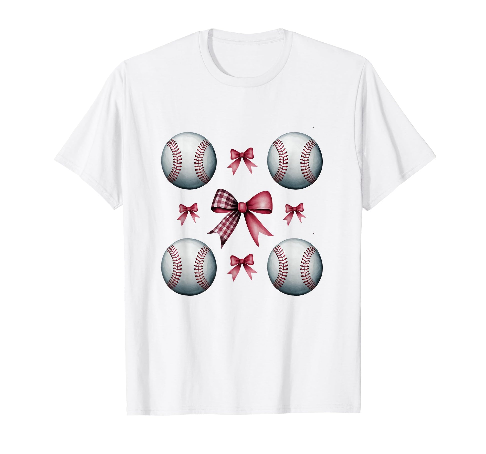 Baseball Coquette Bow Sports Baseball T-Shirt - Custom Art Print Unisex - T-Shirt, Sweatshirt, Hoodie