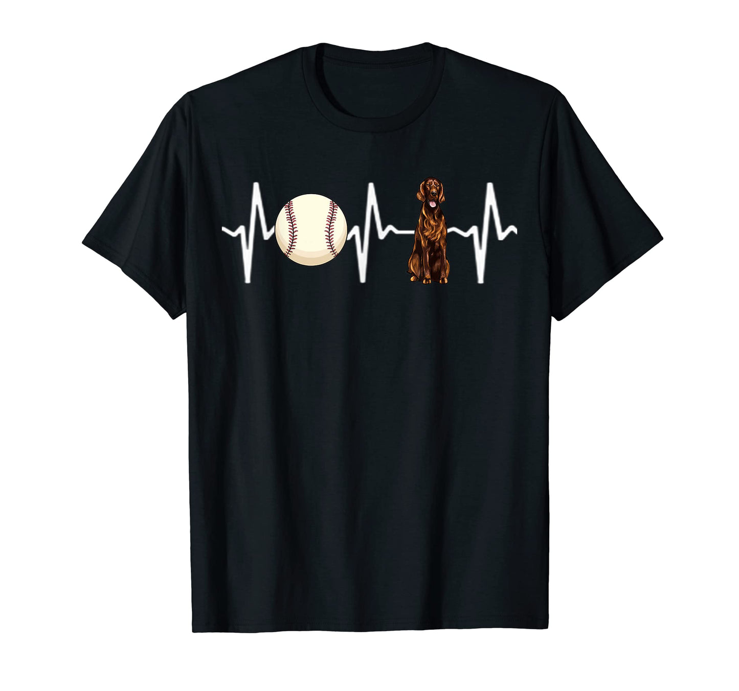 Baseball Irish Setter Heartbeat Dog Lover T-Shirt - Streetwear Style Unisex - T-Shirt, Sweatshirt, Hoodie