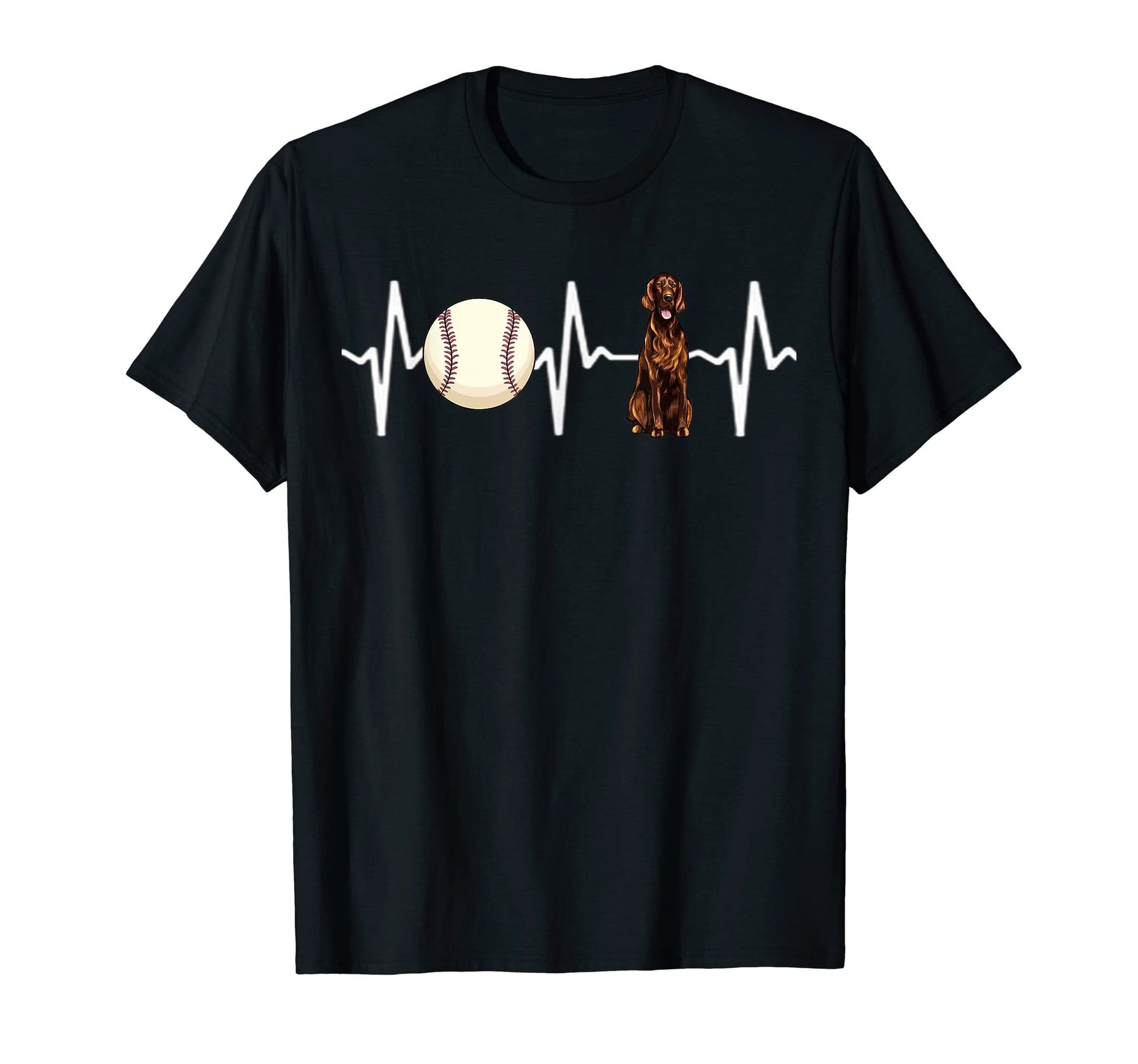 Baseball Irish Setter Heartbeat Dog Lover T-Shirt - Streetwear Style Unisex - T-Shirt, Sweatshirt, Hoodie