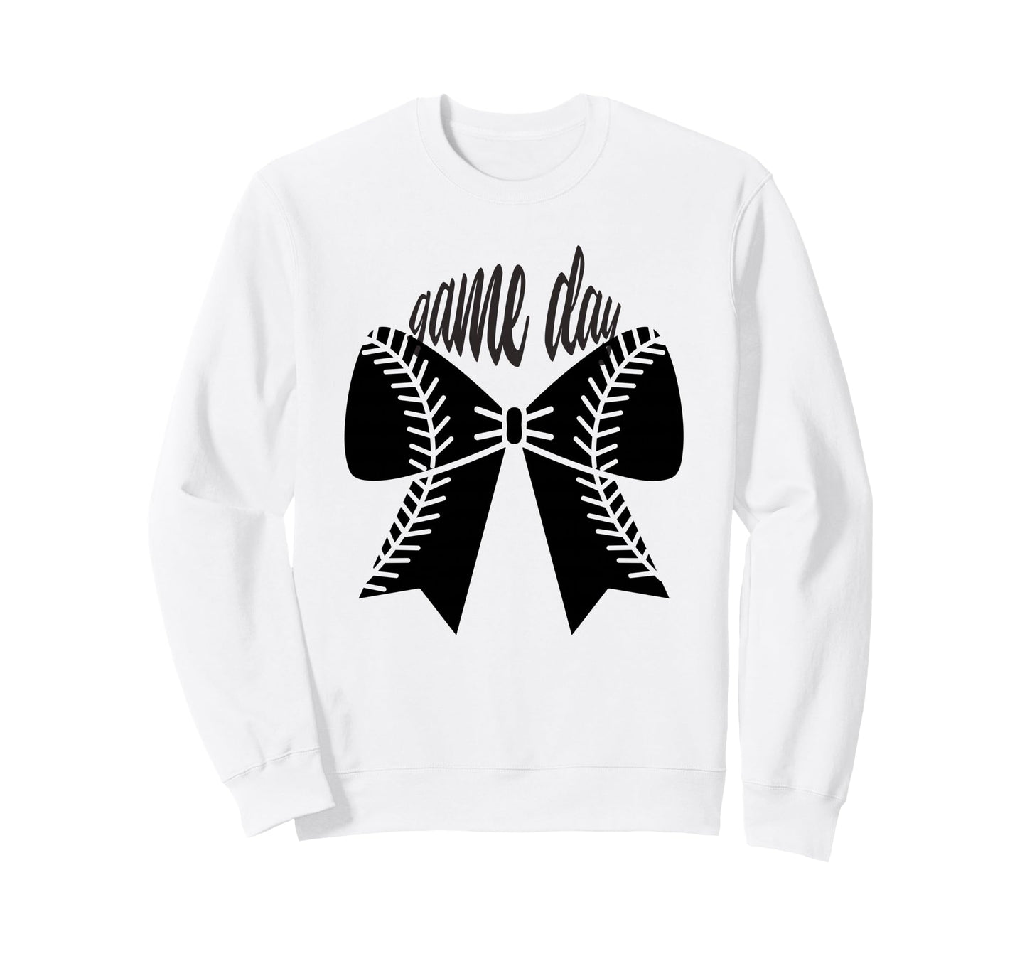 Game Day Baseball Coquette Bow Funny Sweatshirt - Graphic Print for Adults - T-Shirt, Sweatshirt, Hoodie
