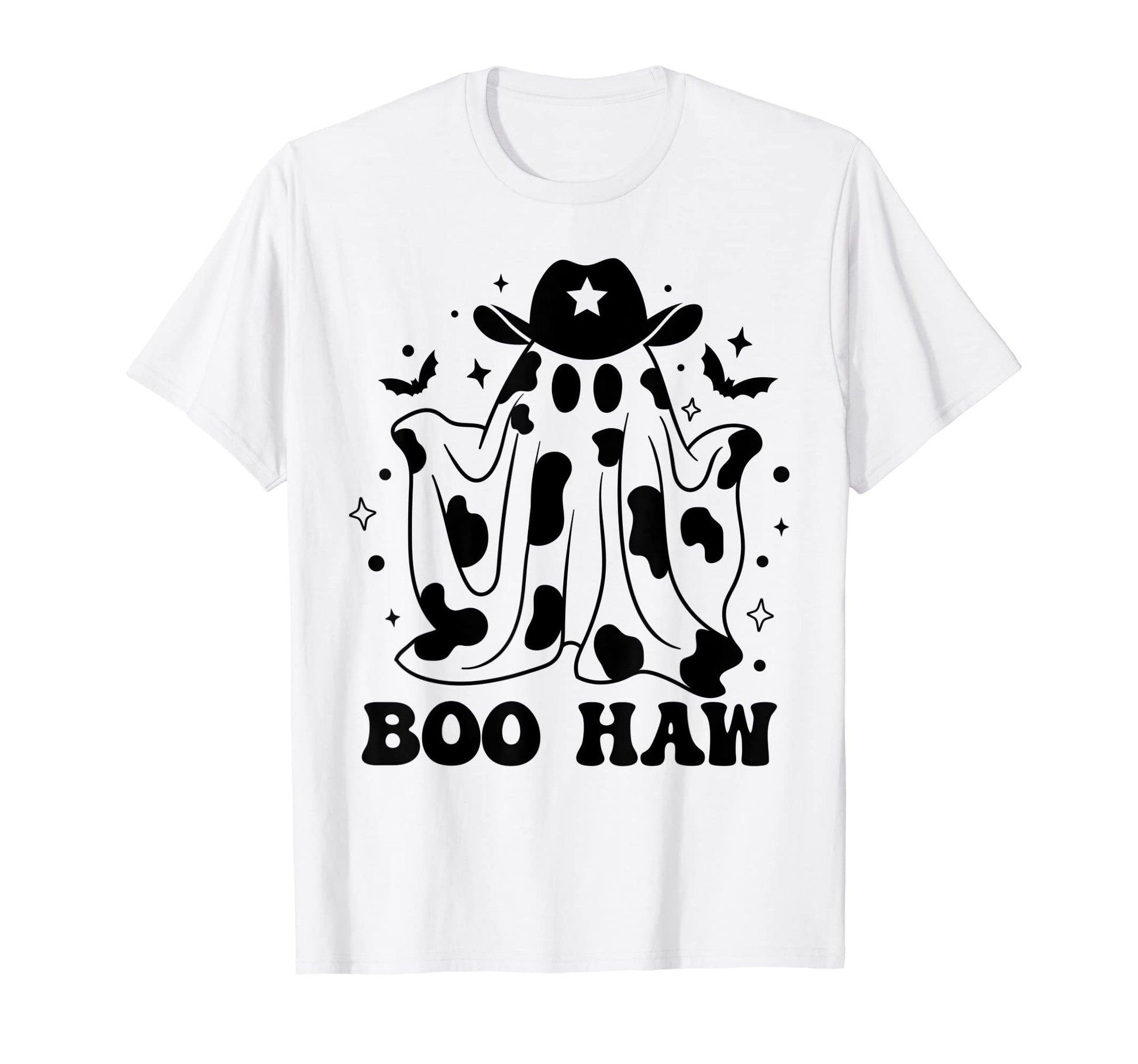 Funny Boo Haw Ghost Cowboy Western T-Shirt - Minimalist Print for Adults - T-Shirt, Sweatshirt, Hoodie