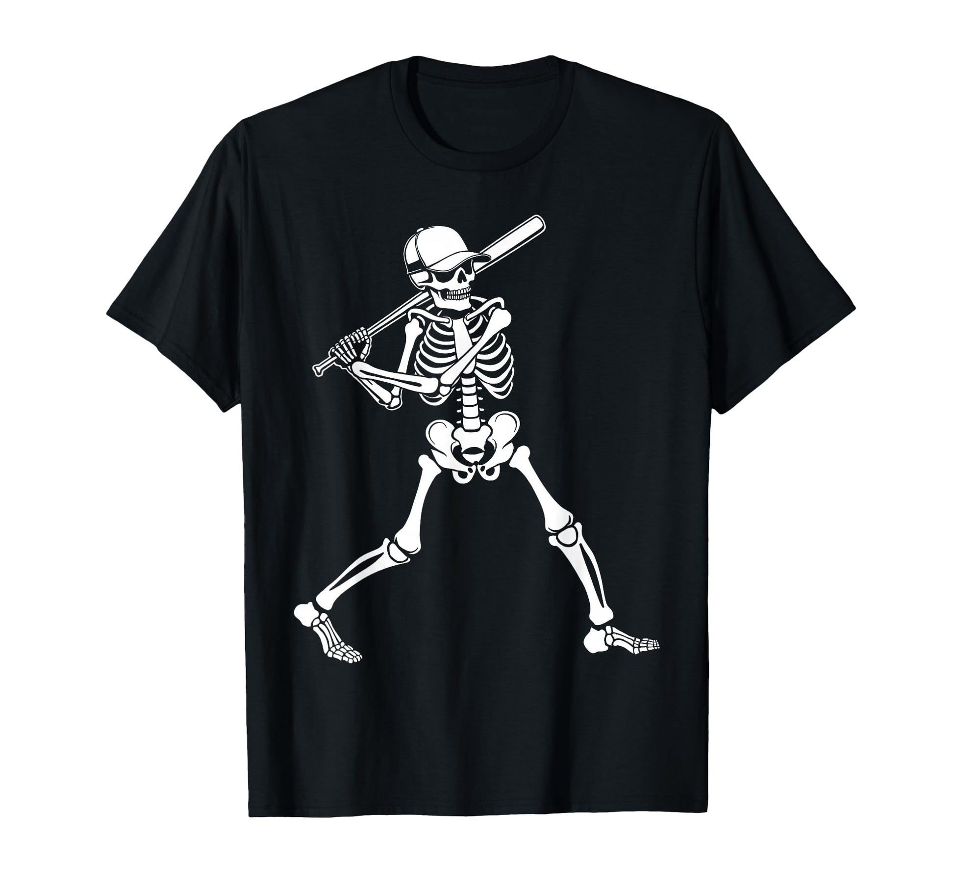Baseball Skeleton Playing Baseball T-Shirt - Minimalist Print Unisex - T-Shirt, Sweatshirt, Hoodie