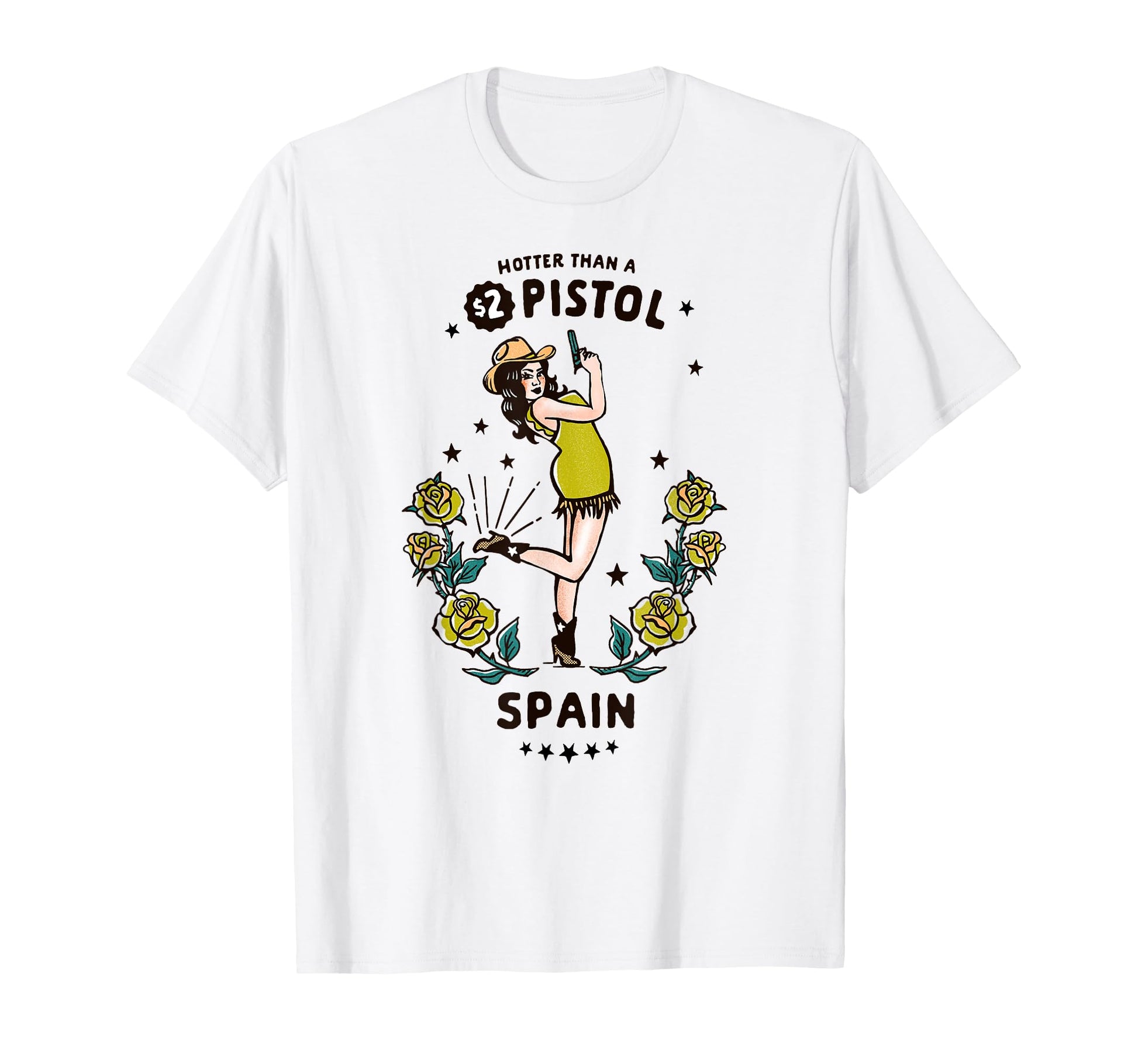Funny Spain European Travel Western Cowgirl T-Shirt - Graphic Print Unisex - T-Shirt, Sweatshirt, Hoodie